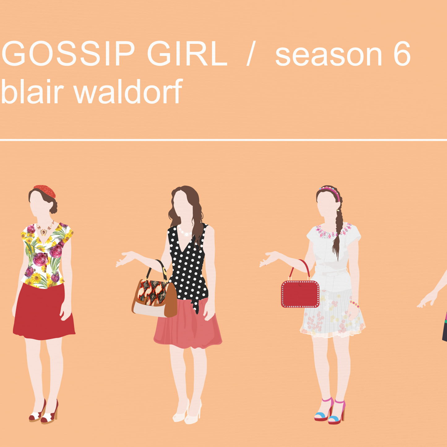 New Item! Gossip Girl outfits poster, Blair Waldorf Season 6 artwork