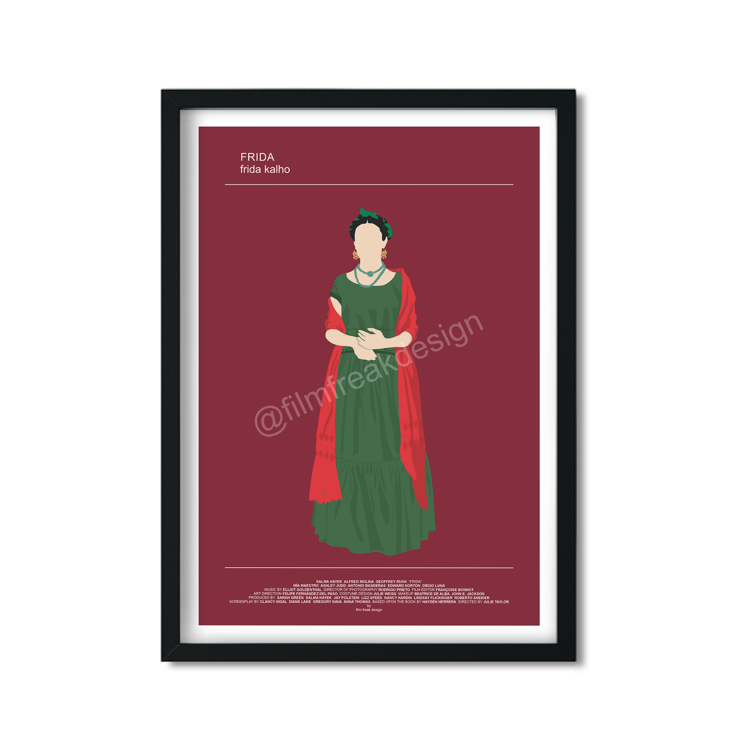 New Poster! Frida 2002 poster, Salma Hayek as Frida Kahlo, Mexican artist movie print