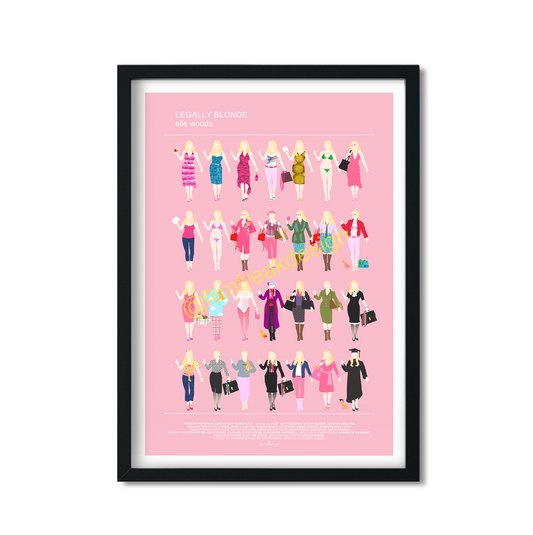 Legally Blonde Minimalist Fashion Poster, Elle Woods
