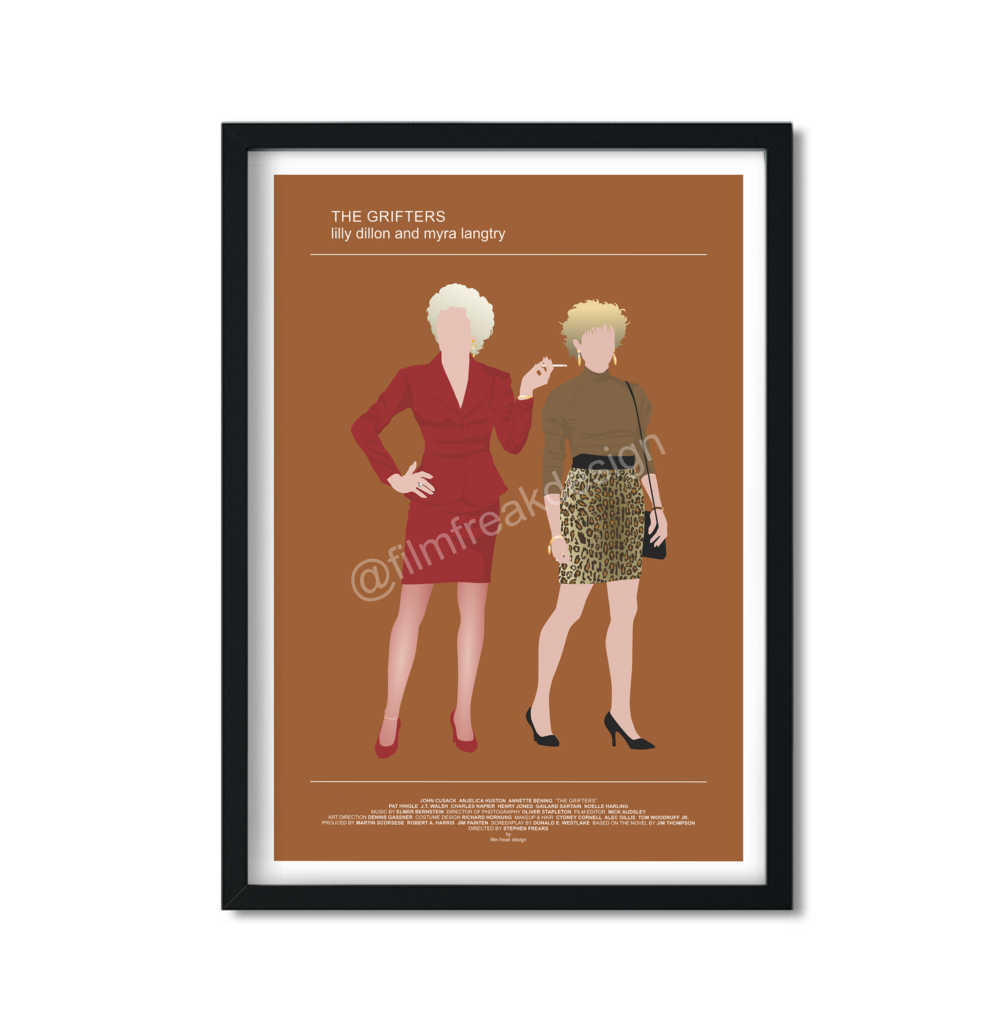 New item! The Grifters poster, Anjelica Huston and Annette Bening, 1990 noir movie