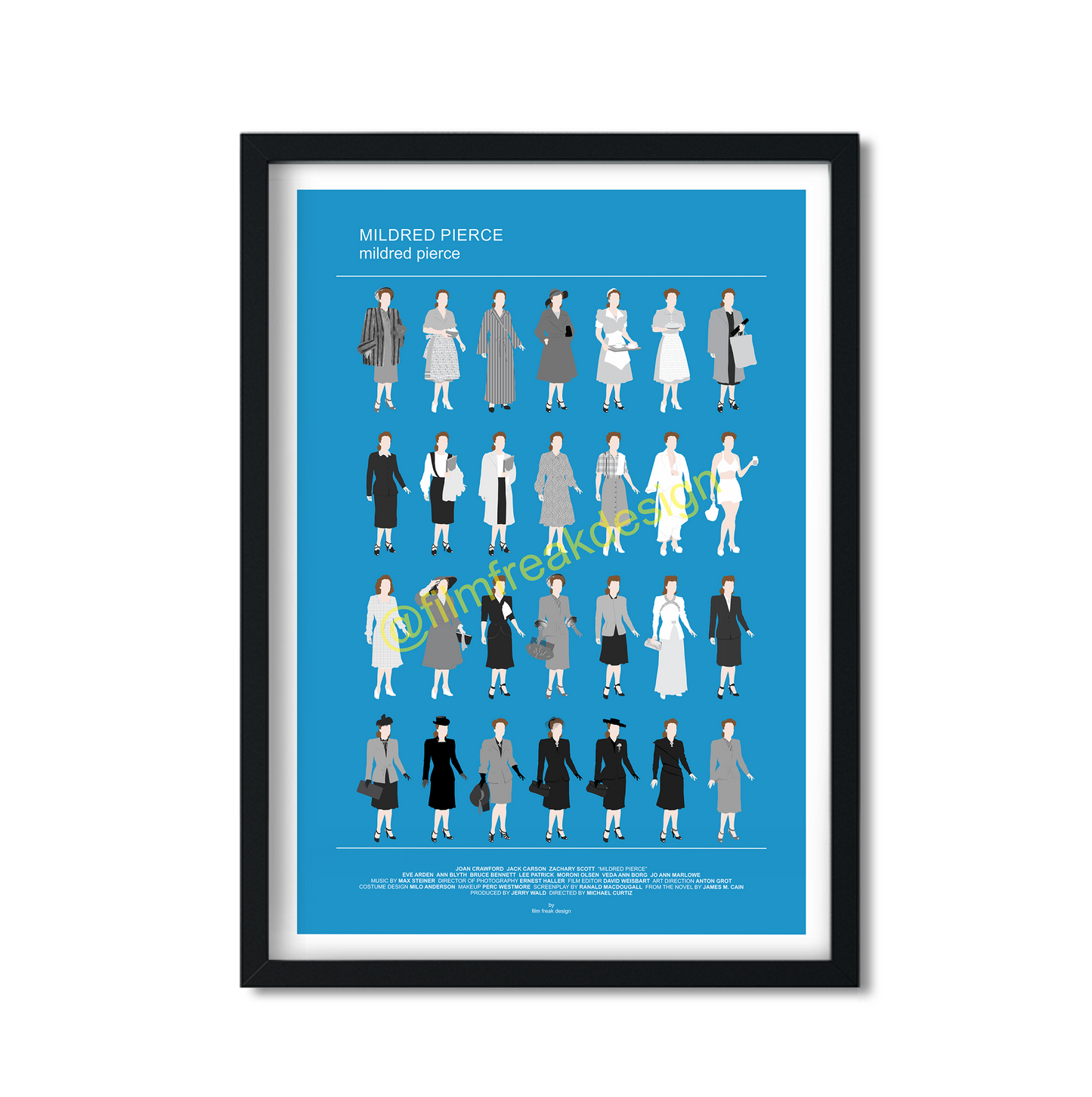 Mildred Pierce fashion poster, Joan Crawford fan art