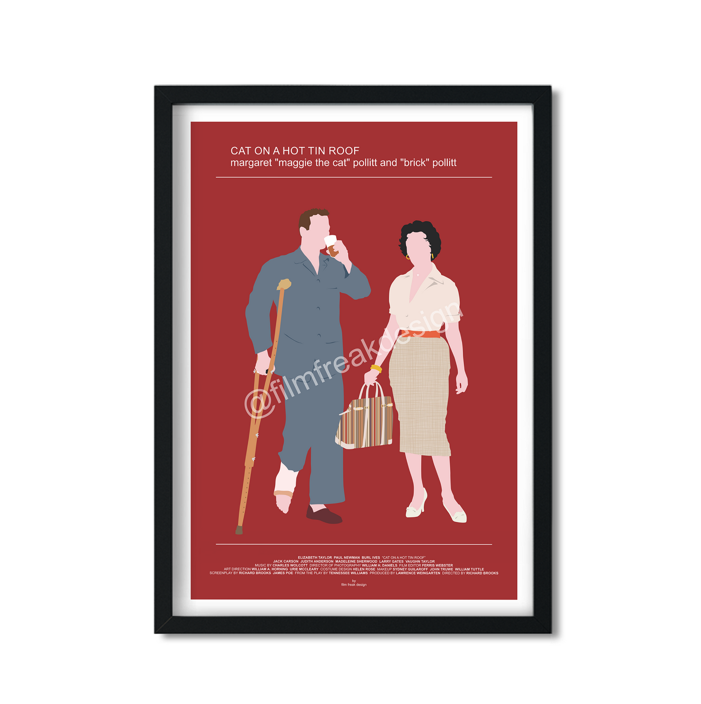 New Poster! Cat on a Hot Tin Roof movie poster, Elizabeth Taylor and Paul Newman