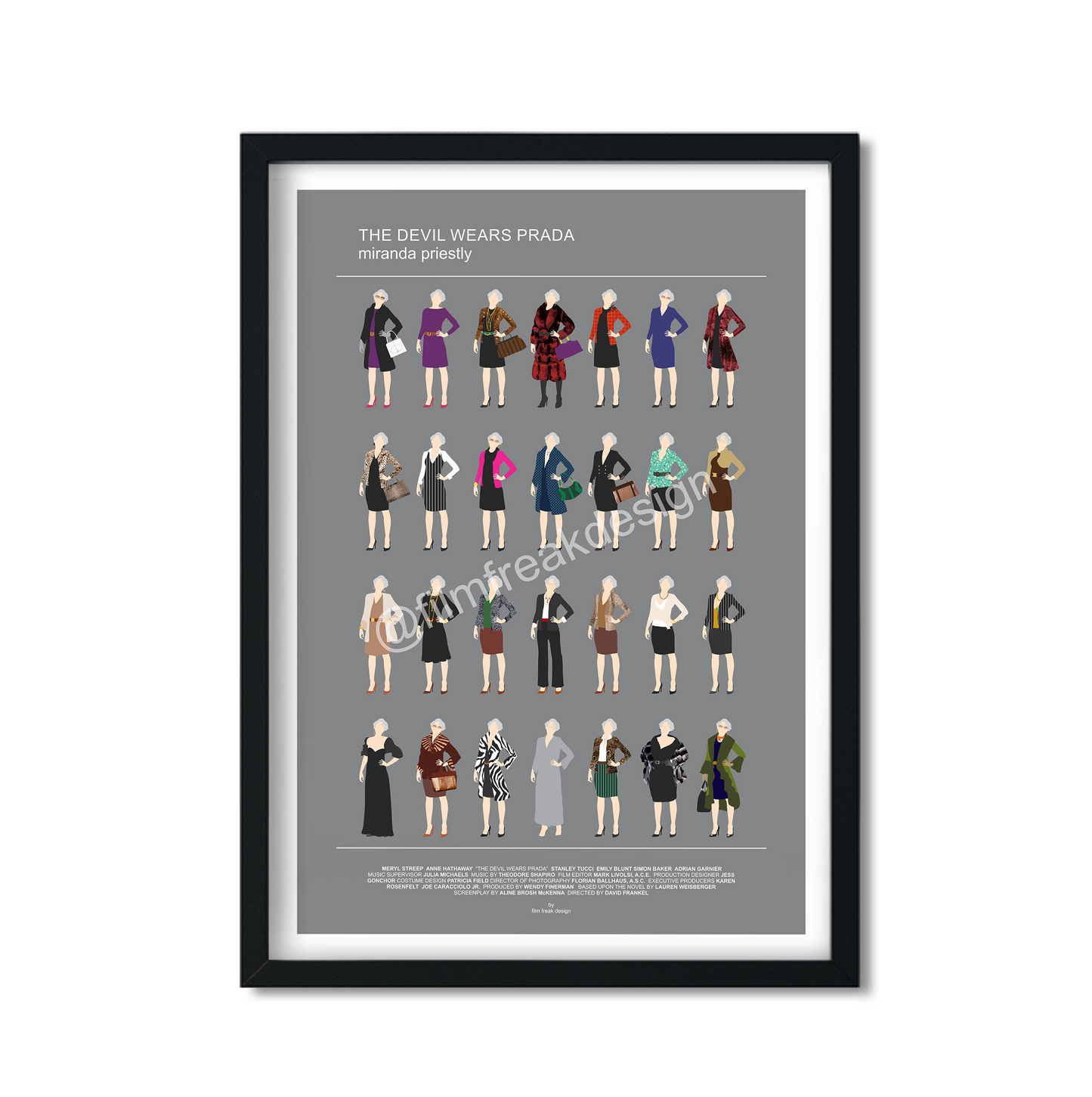 The Devil Wears Prada poster, Miranda Priestly all looks Meryl Streep