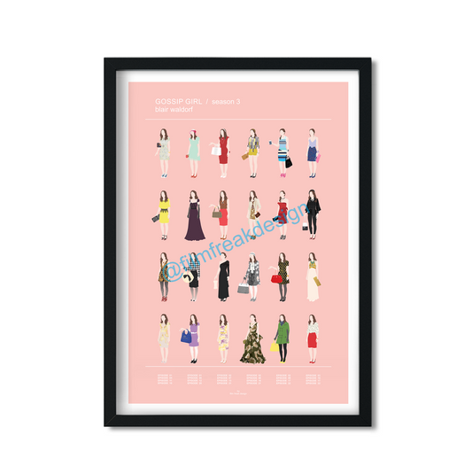 Gossip Girl outfits print, Blair Waldorf Season 3 poster NYC