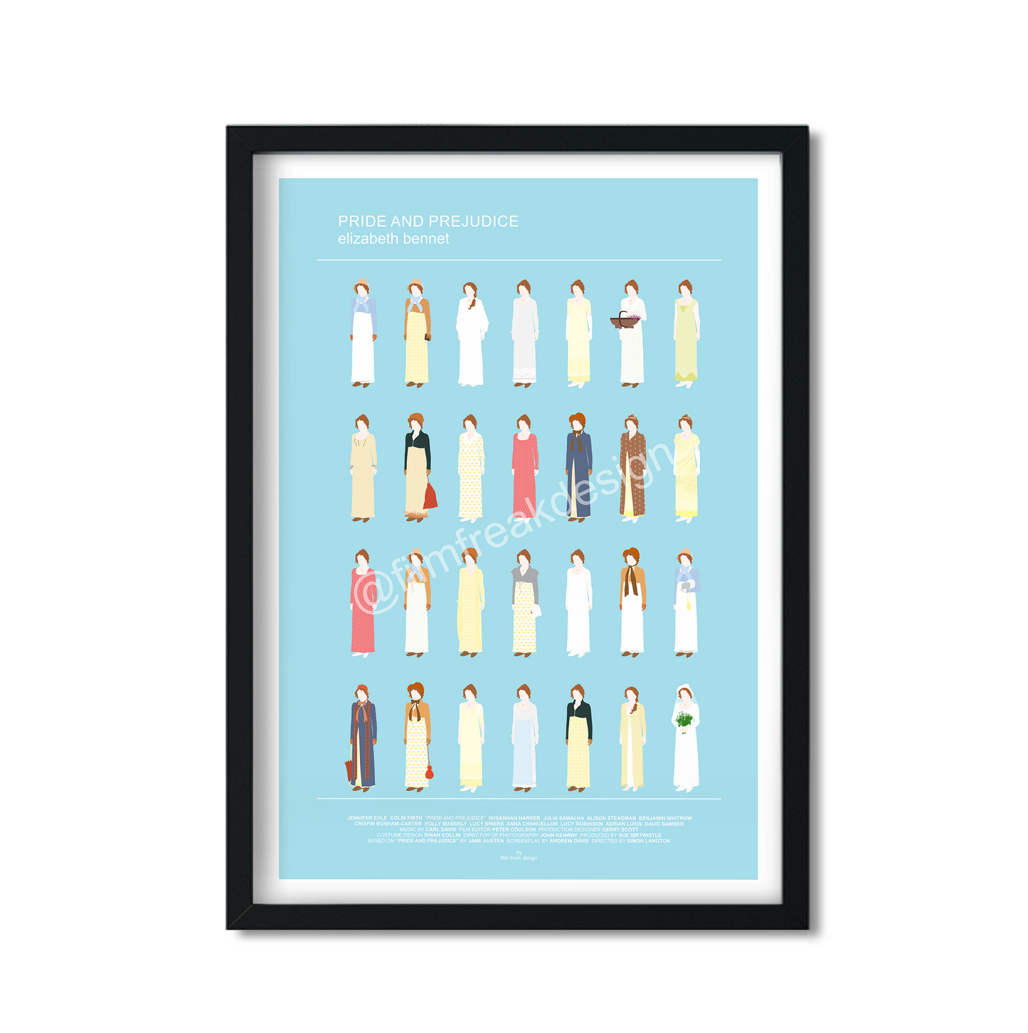 Elizabeth Bennet fashion poster, Jane Austen Pride and Prejudice