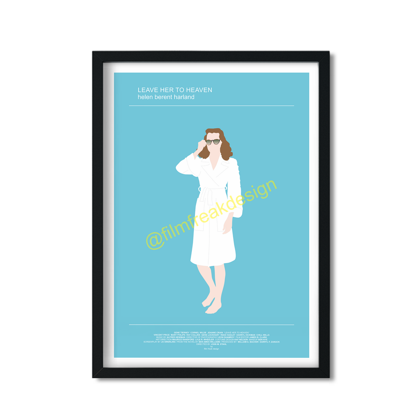 Leave Her to Heaven poster, Gene Tierney, Femme Fatale Murder Killer Noir