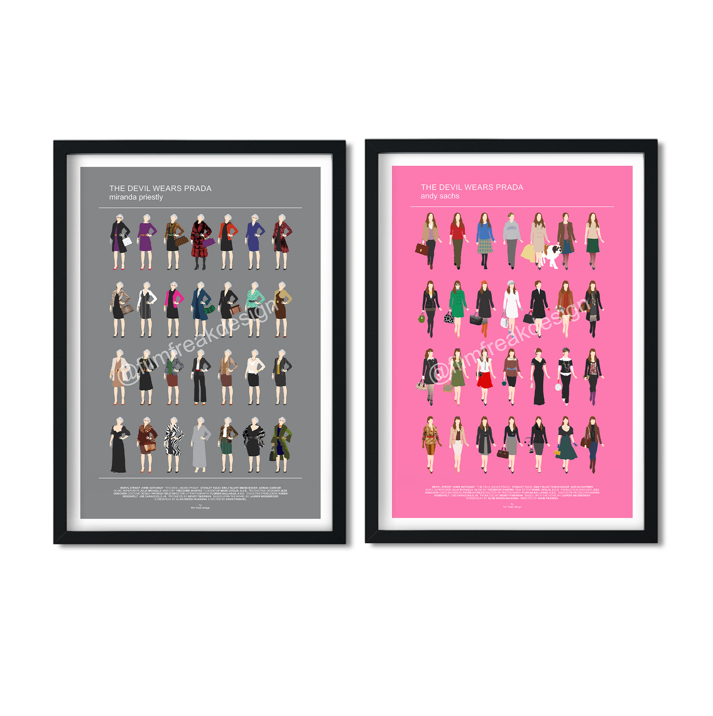 The Devil Wears Prada set of 2 prints - Miranda Priestly / Andy Sachs