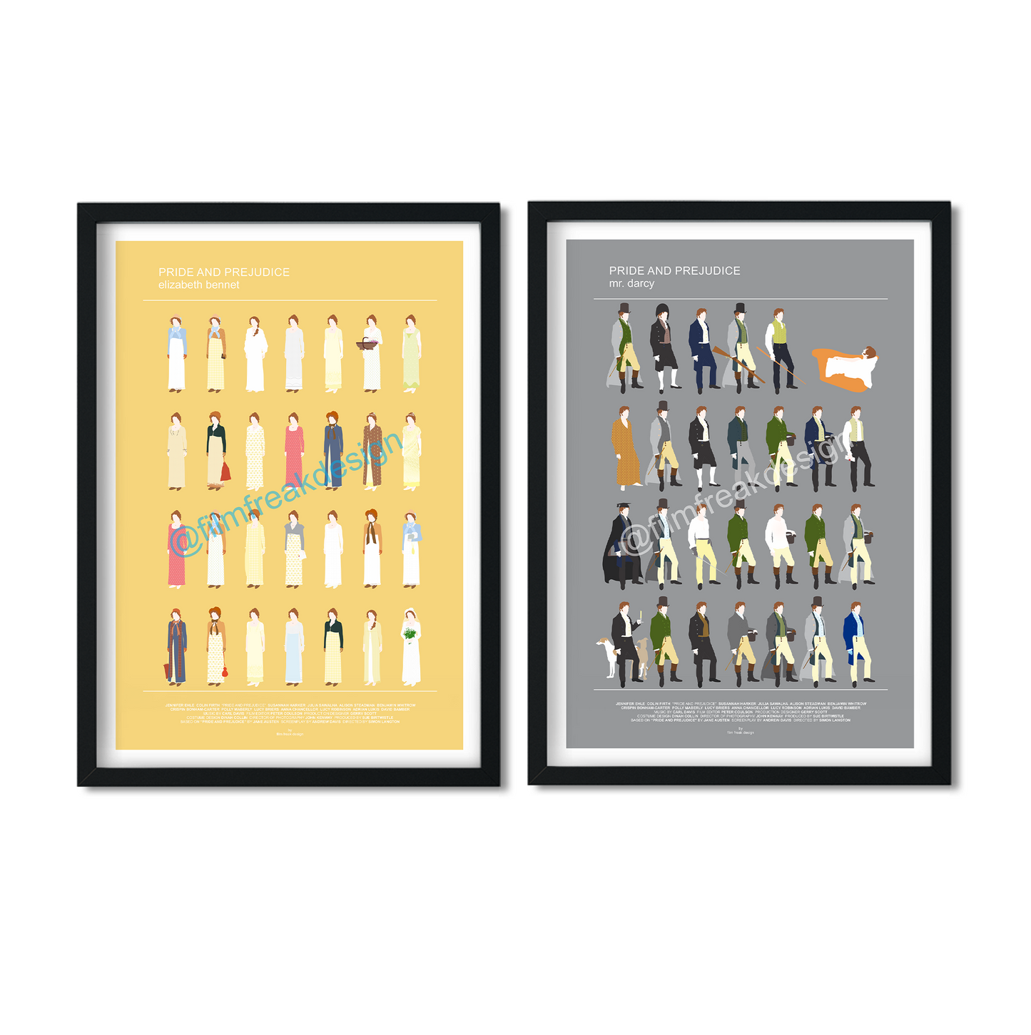 Pride and Prejudice Set of 2 minimalist posters