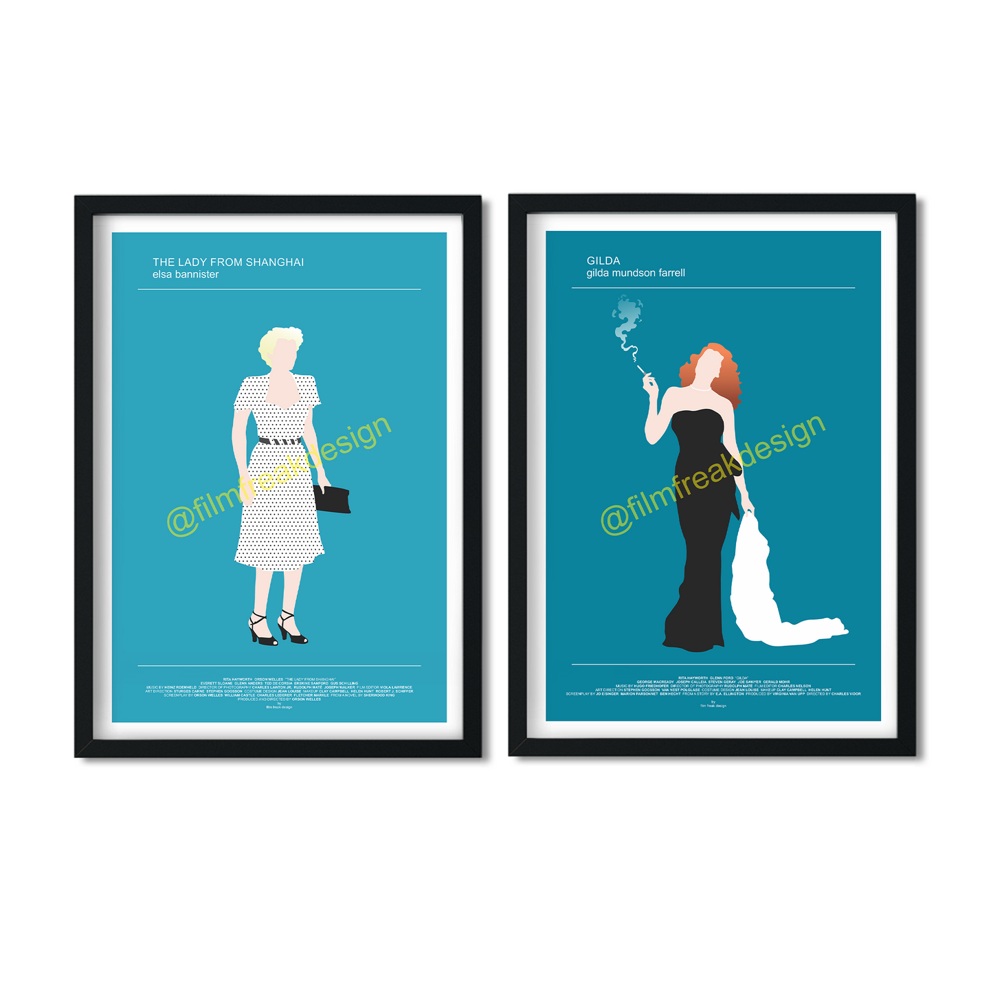Rita Hayworth Set of 2 posters, Gilda and The Lady of Shanghai