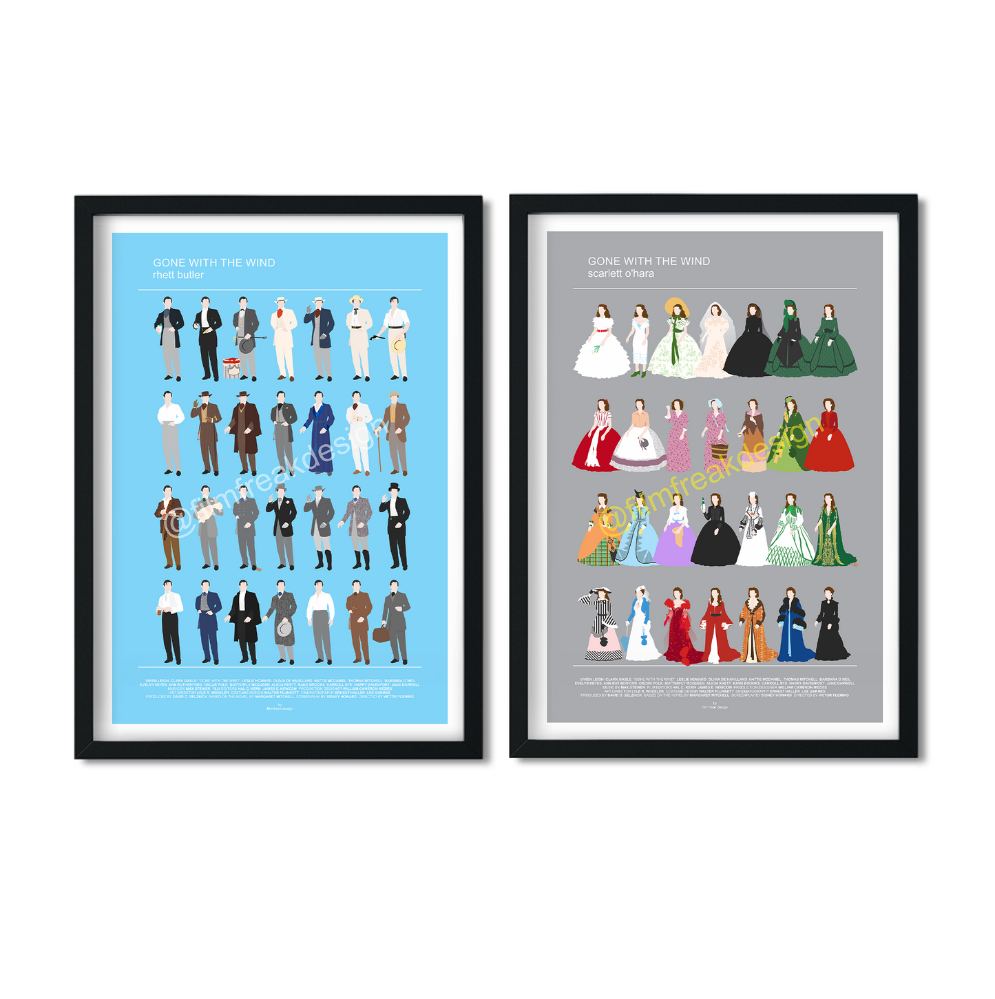 Gone with the Wind set of 2 posters - Scarlett O'Hara and Rhett Butler