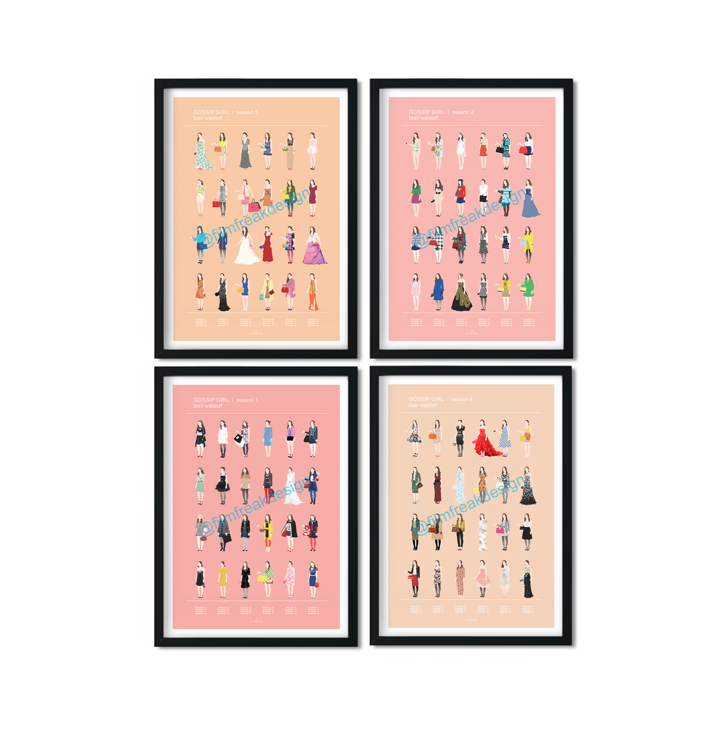 Gossip Girl Blair Waldorf Set Of 4 Posters