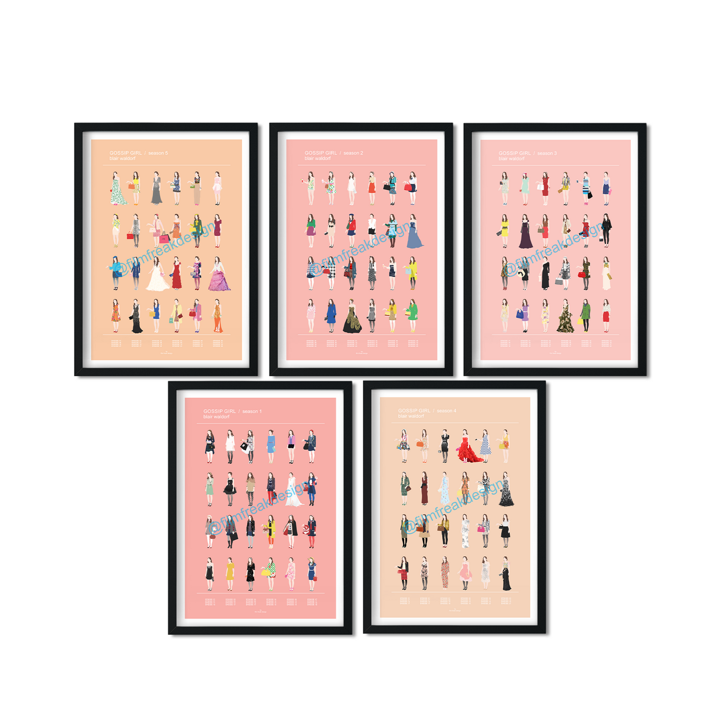 Gossip Girl Blair Waldorf Set Of 5 Posters