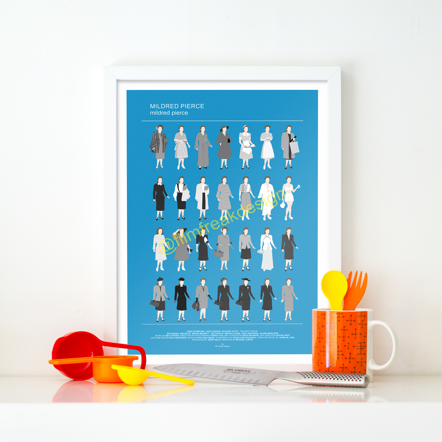 Mildred Pierce fashion poster, Joan Crawford fan art