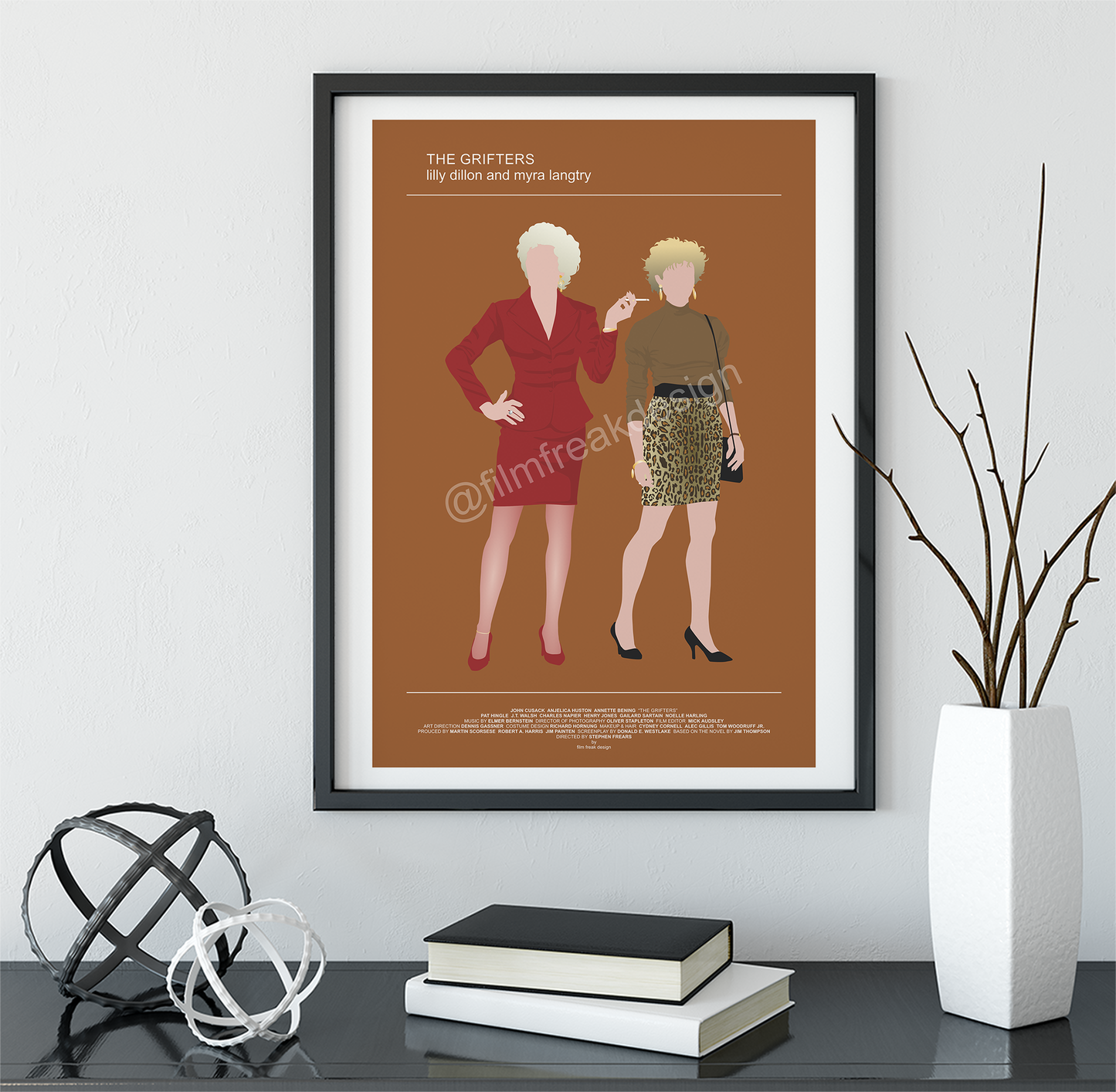 New item! The Grifters poster, Anjelica Huston and Annette Bening, 1990 noir movie