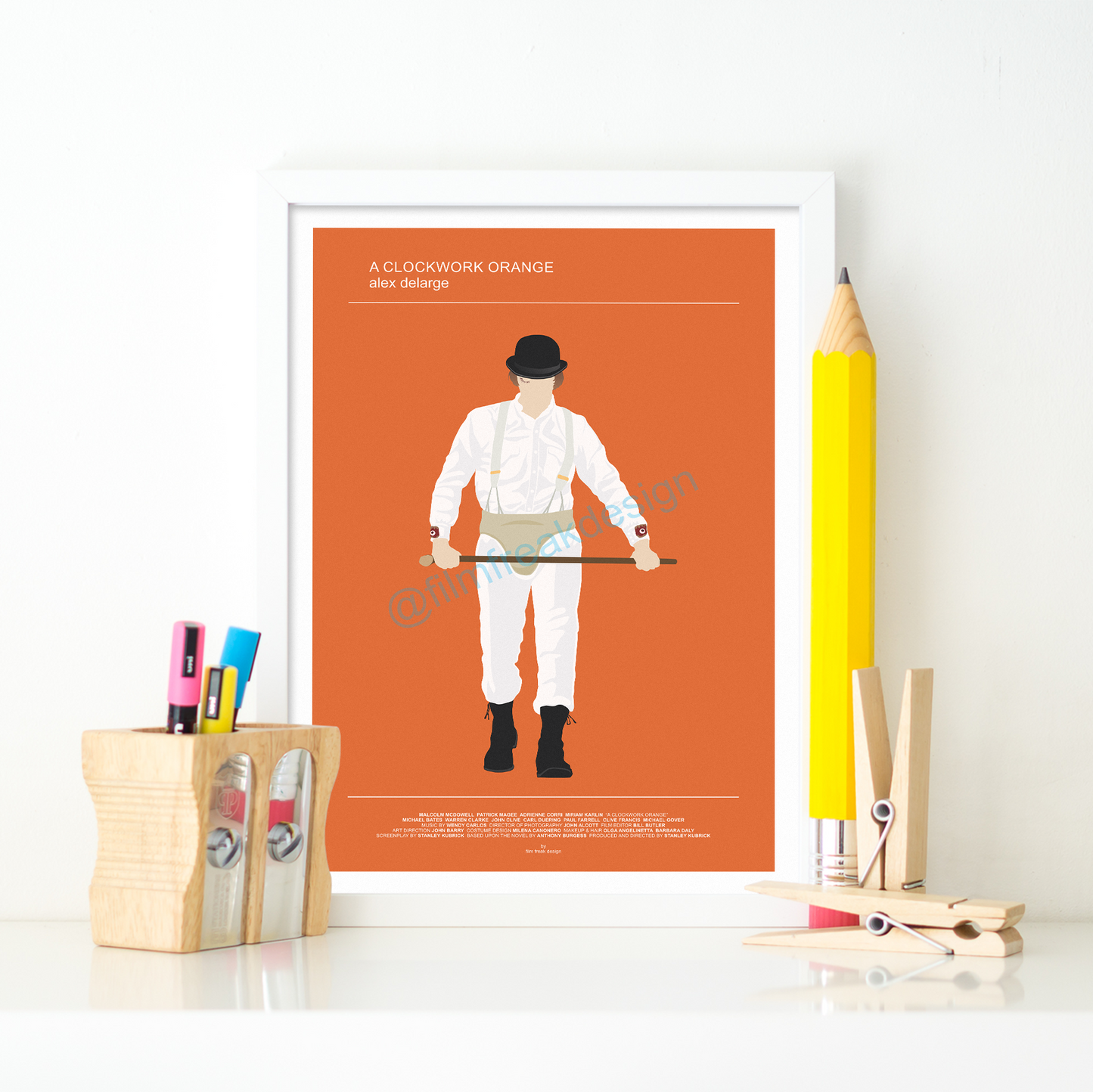 Stanley Kubrick set of 2 posters, Alex from A Clockwork Orange and Jack Torrance from The Shining