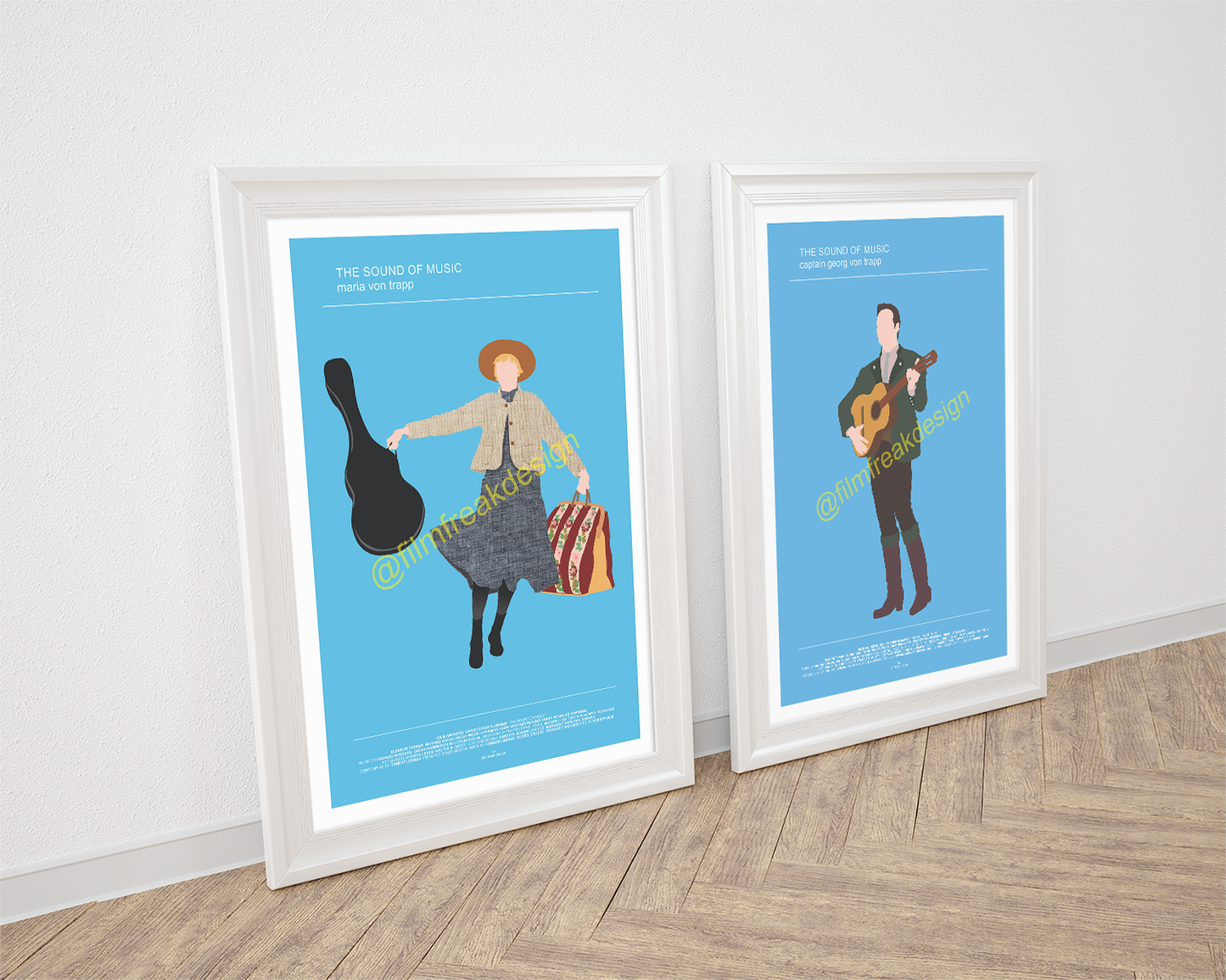 The Sound of Music Set of 2 minimalist movie posters