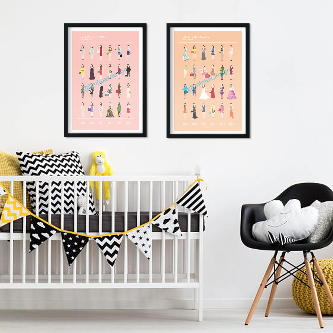 Blair Waldorf wardrobe collection set of prints, Mix and match any 2 posters