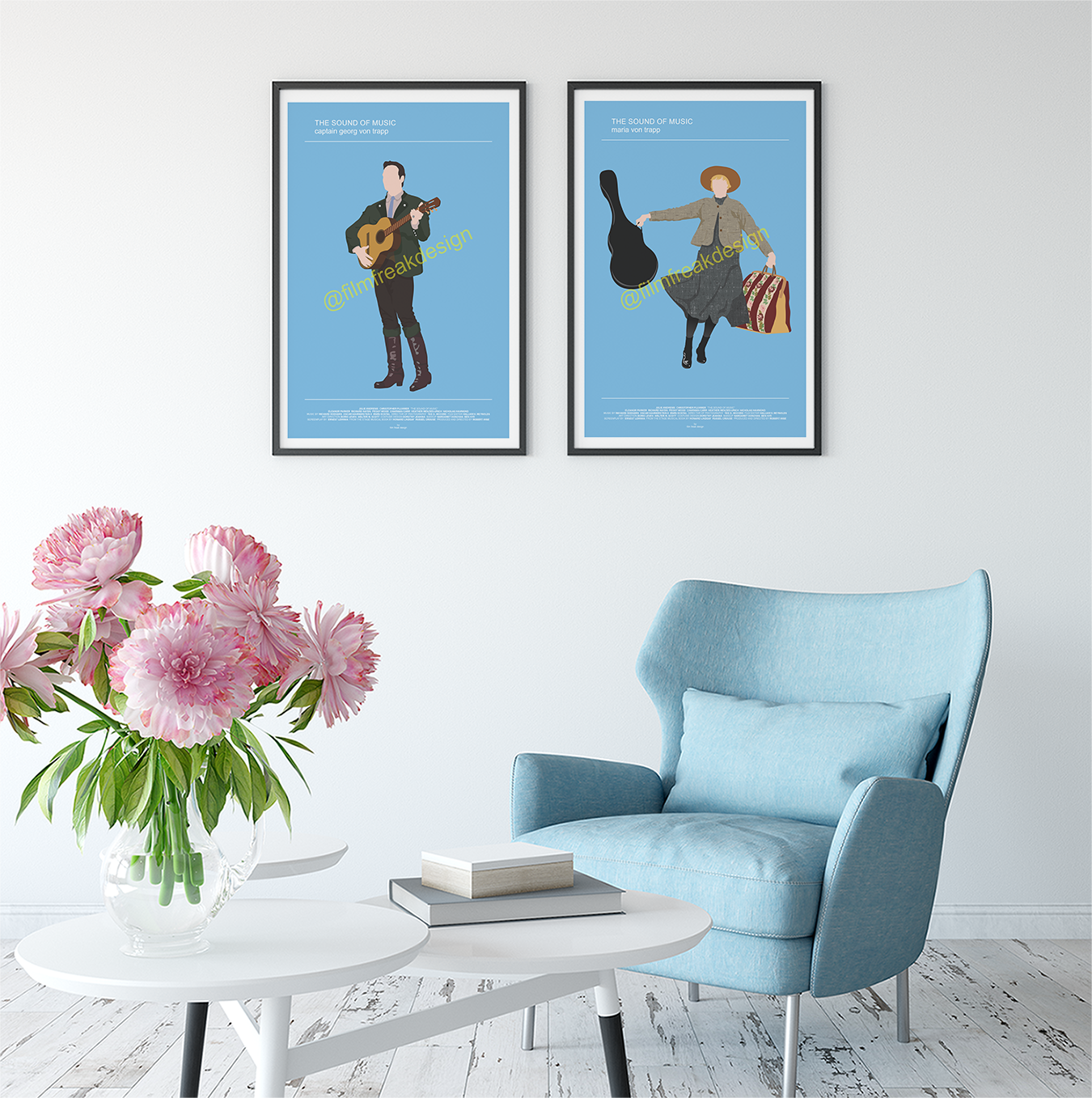 The Sound of Music Set of 2 minimalist movie posters