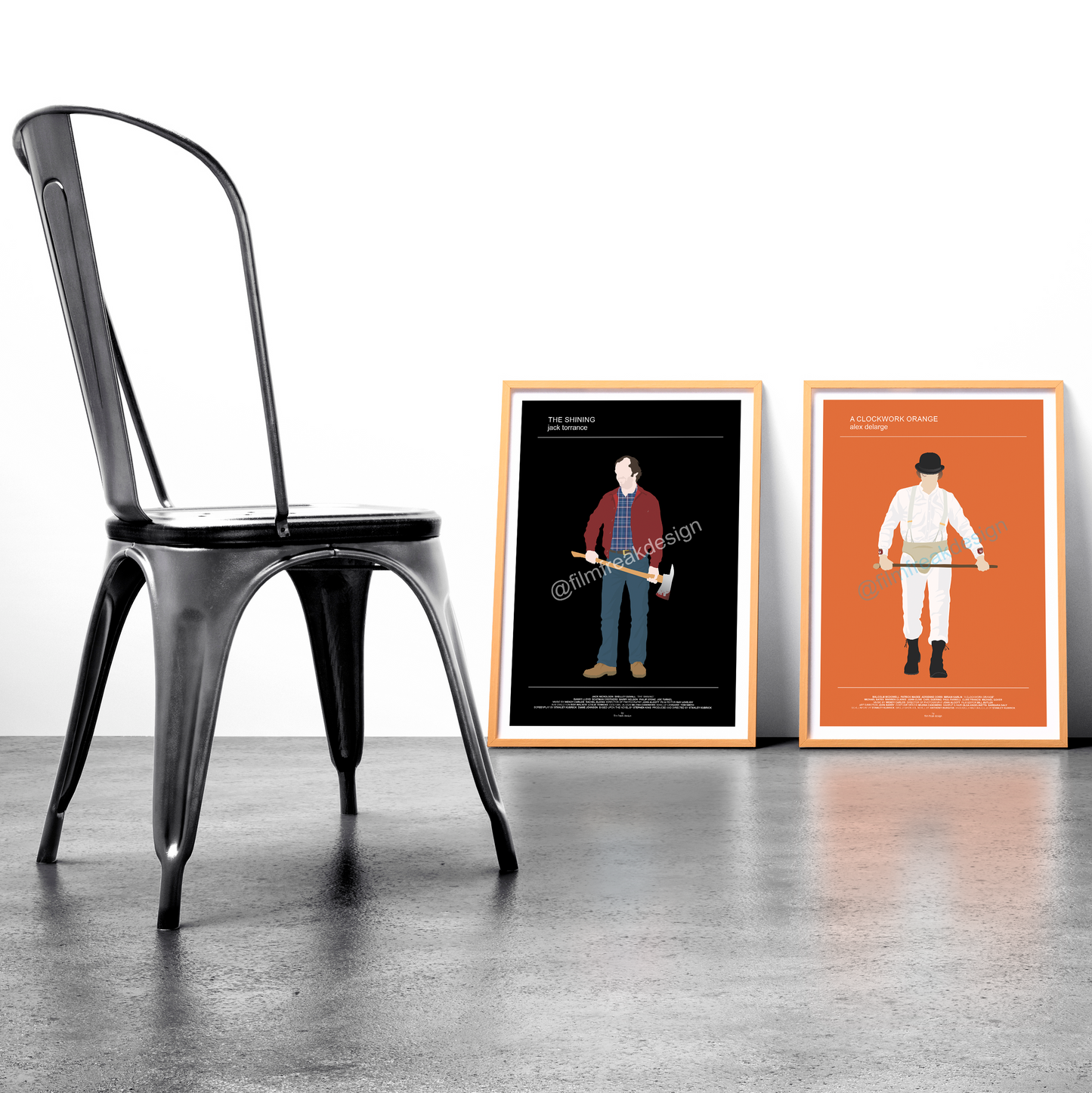 Stanley Kubrick set of 2 posters, Alex from A Clockwork Orange and Jack Torrance from The Shining
