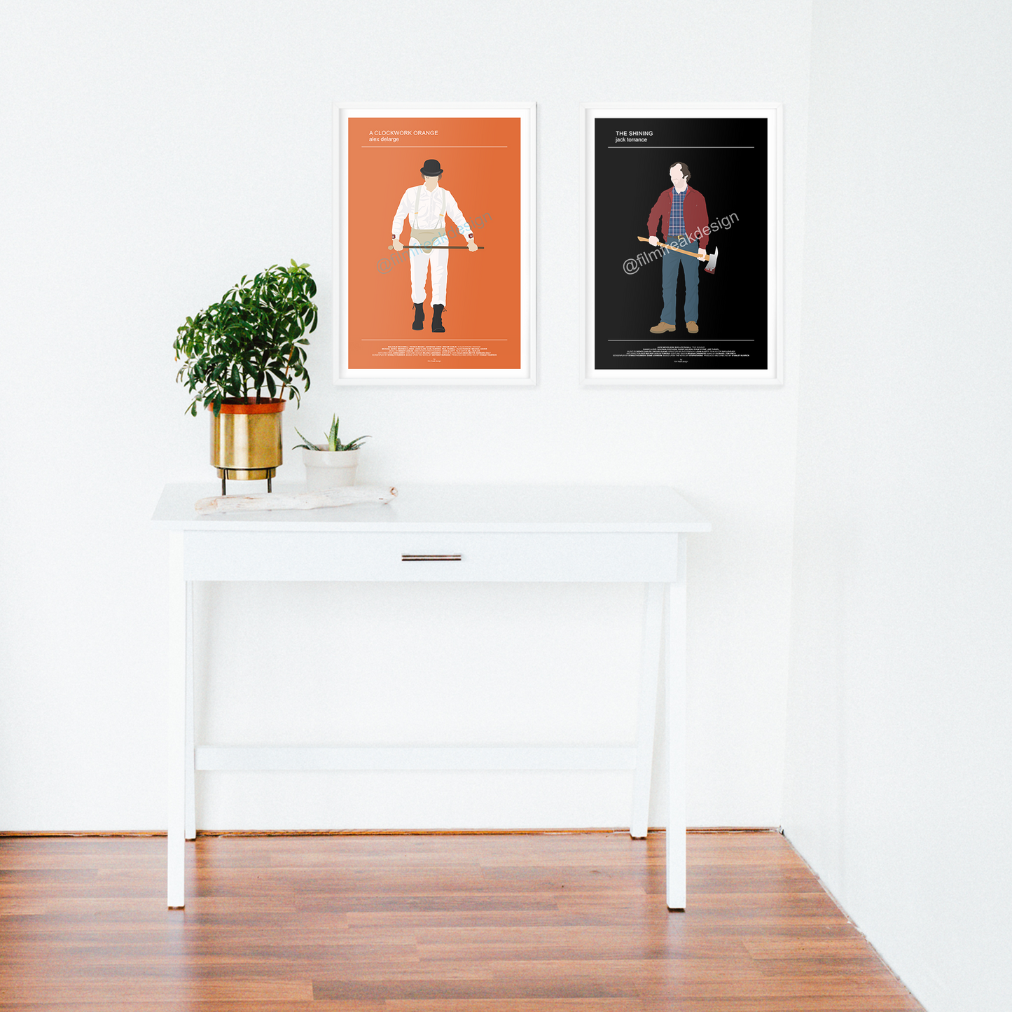 Stanley Kubrick set of 2 posters, Alex from A Clockwork Orange and Jack Torrance from The Shining