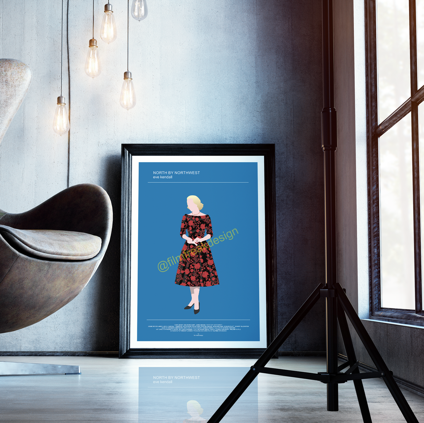 New Poster! North by Northwest 1959 movie poster, Eva Marie Saint Bergdorf-Goodman dress, Alfred Hitchcock