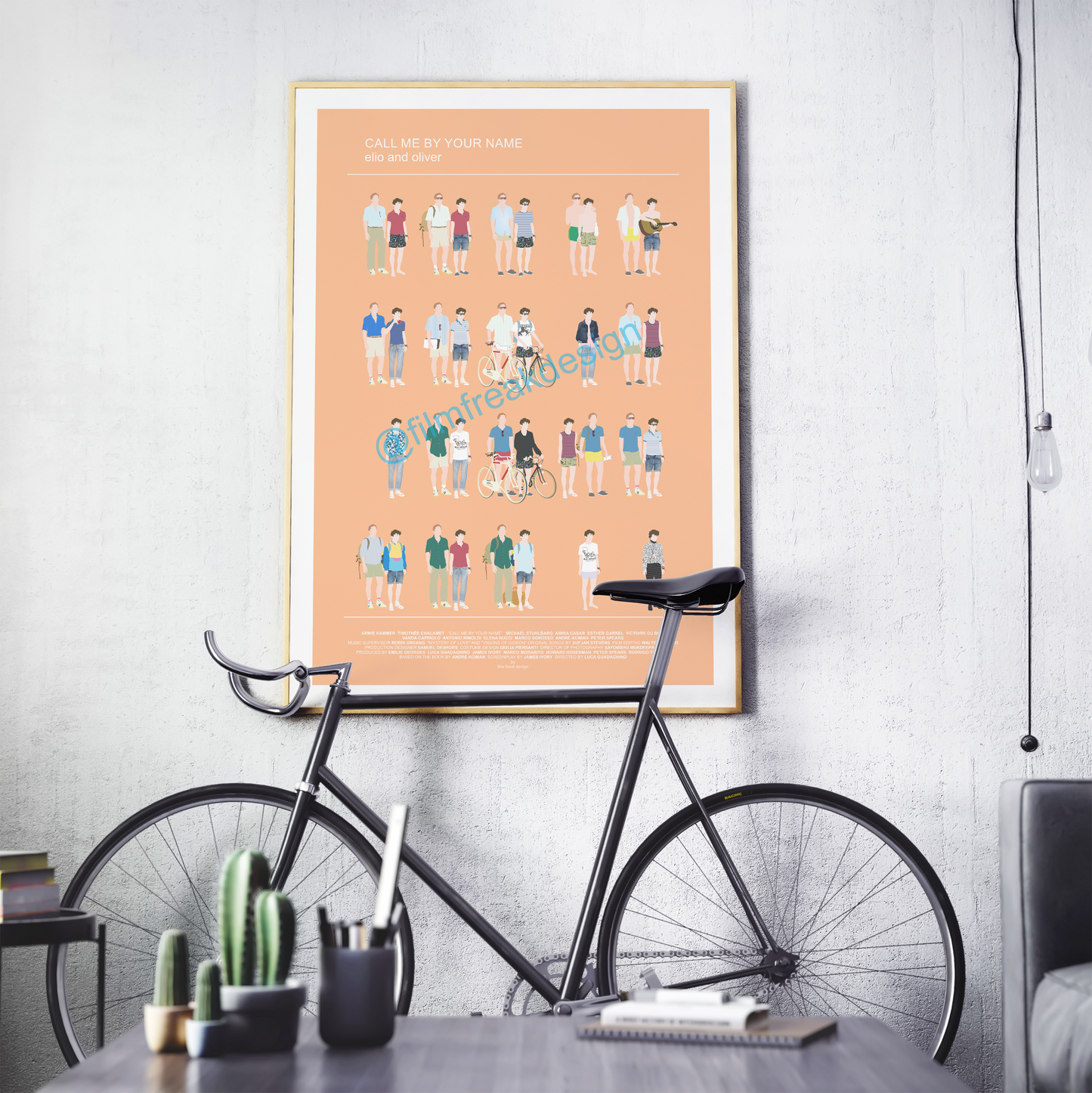 Call Me By Your Name Poster, Oliver and Elio 80s fashion minimal print LGBT