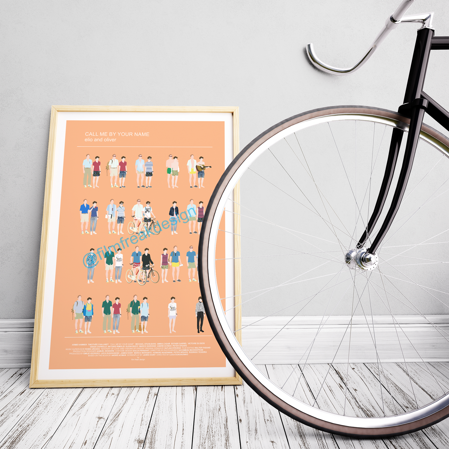 Call Me By Your Name Poster, Oliver and Elio 80s fashion minimal print LGBT