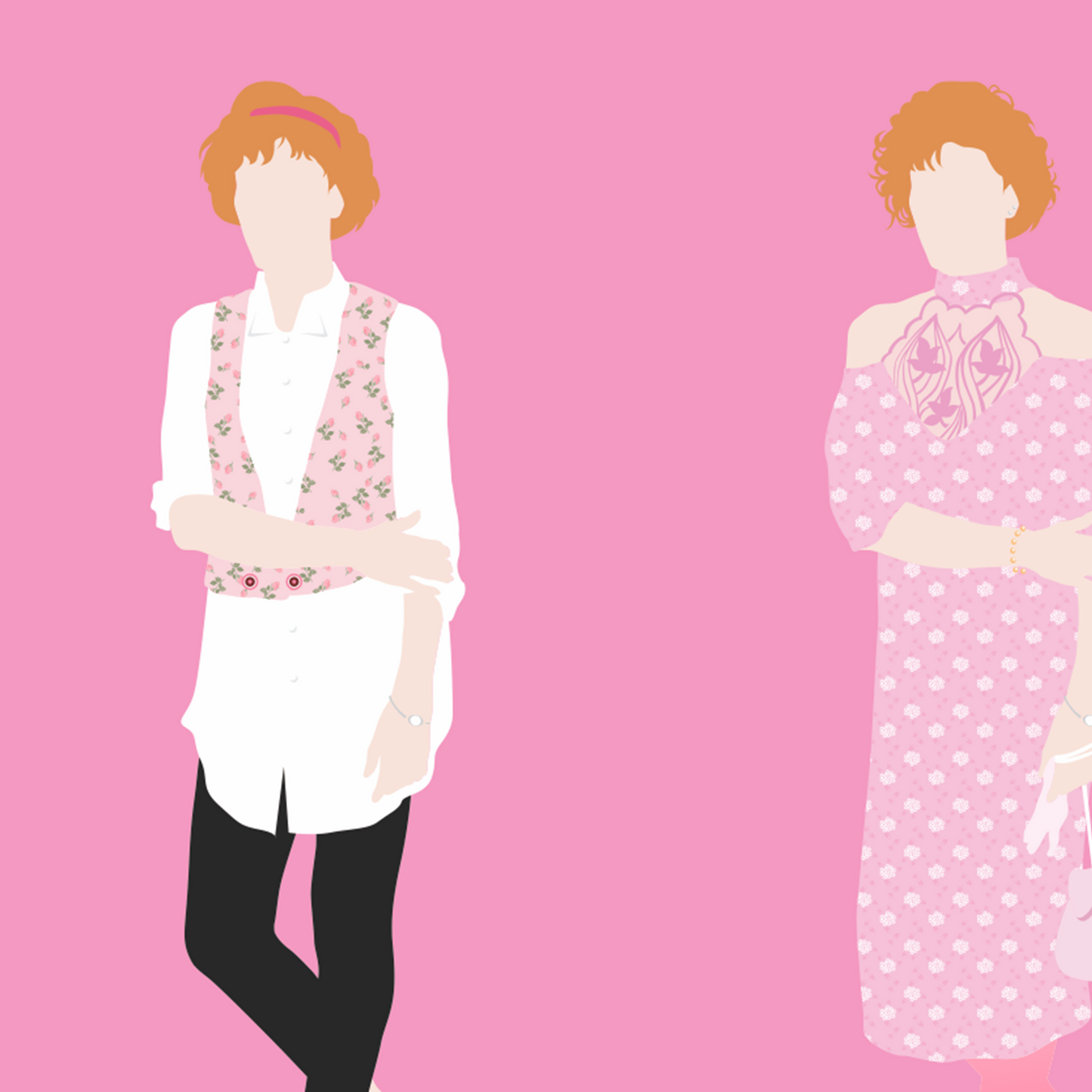 Pretty in Pink fashion poster, Molly Ringwald as Andie and all her looks
