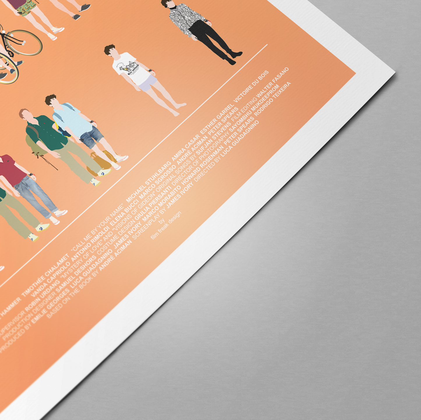 Call Me By Your Name Poster, Oliver and Elio 80s fashion minimal print LGBT