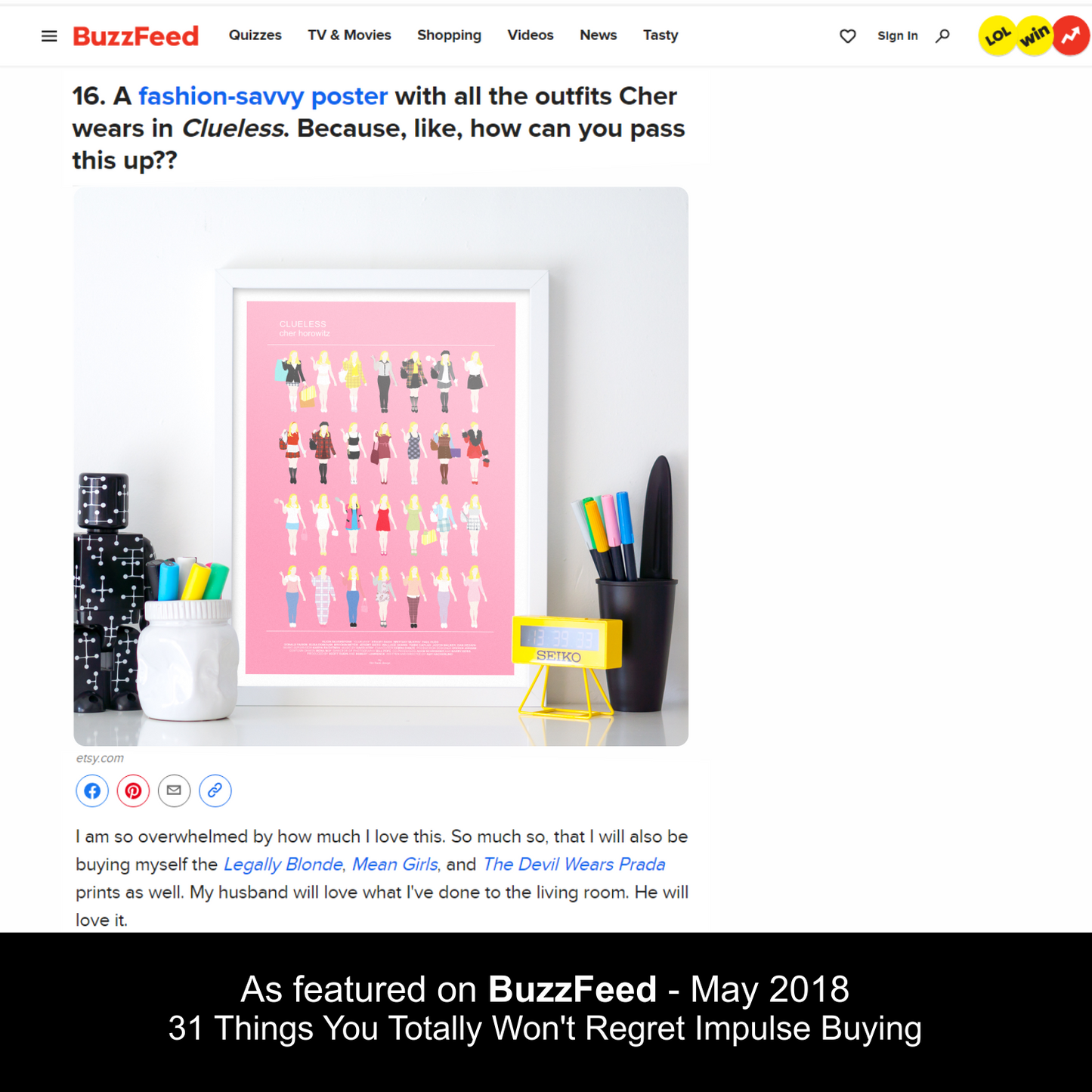 Clueless Movie Poster, Cher Horowitz fashion illustration