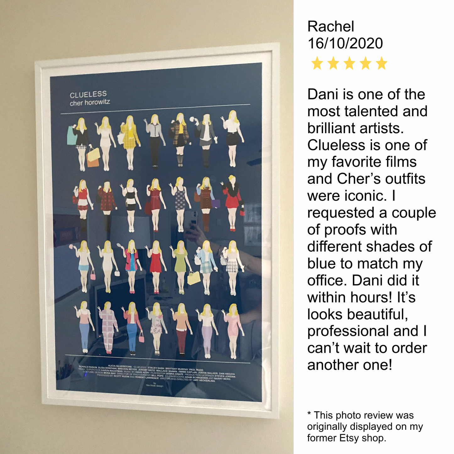 Clueless Movie Poster, Cher Horowitz fashion illustration