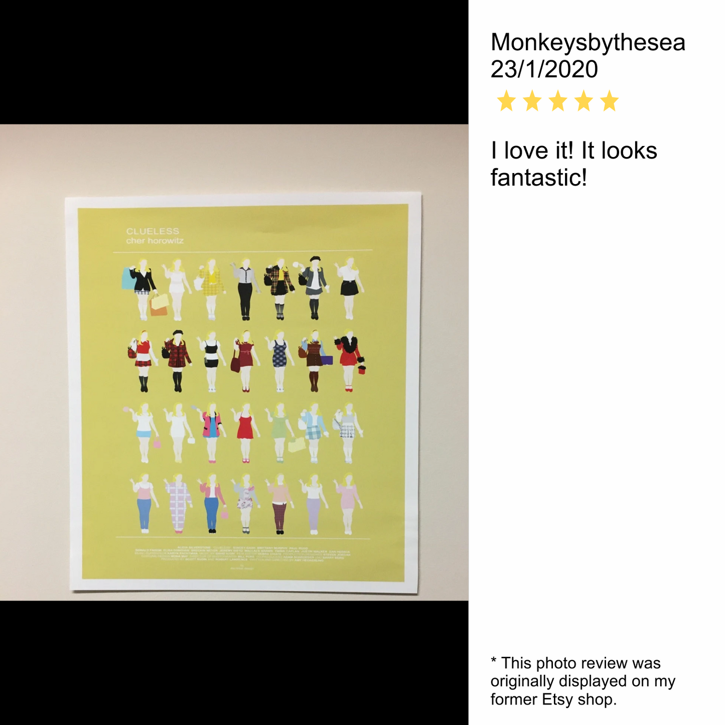 Clueless minimalist fashion illustration, Cher Horowitz poster