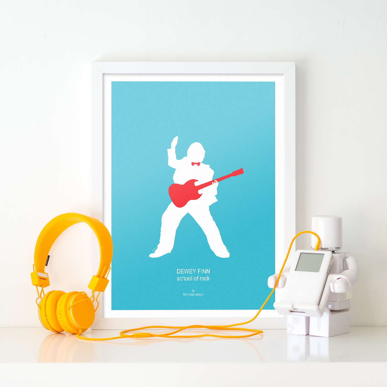 School of Rock minimalist movie print, Jack Black as Dewey Finn