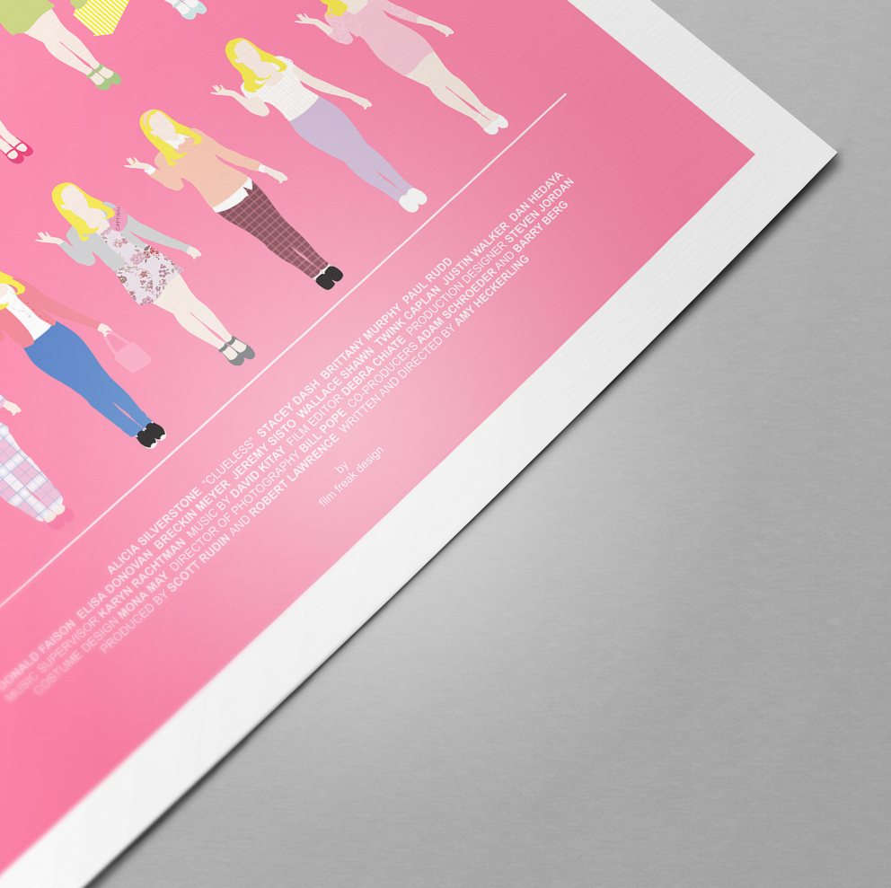Clueless Movie Poster, Cher Horowitz fashion illustration