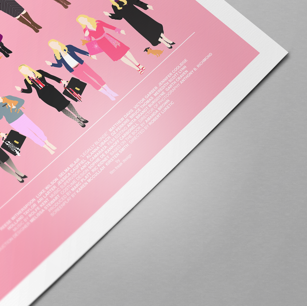 Legally Blonde Minimalist Fashion Poster, Elle Woods