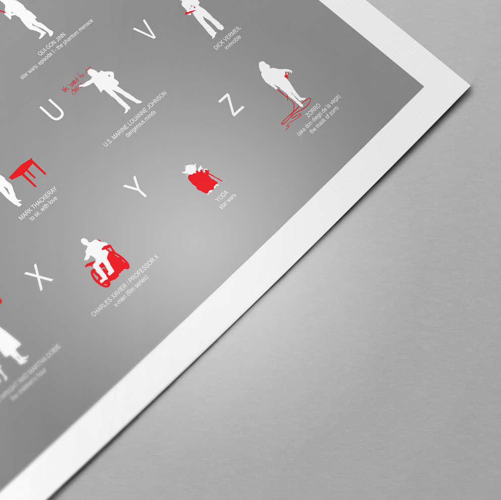 Teachers in movies Alphabet Minimalist Poster