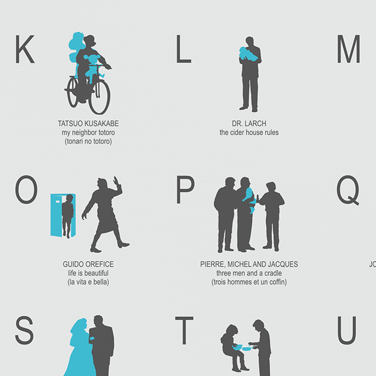 Dads in movies Abc Print Poster, Minimal poster, father's day gift