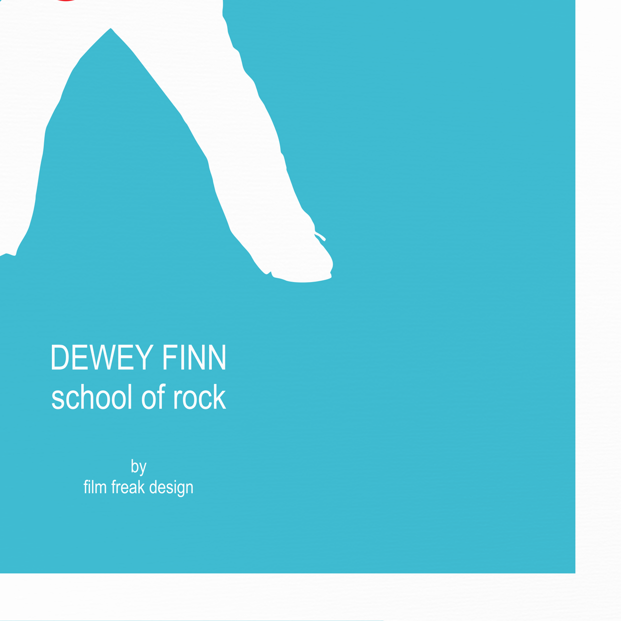 School of Rock minimalist movie print, Jack Black as Dewey Finn