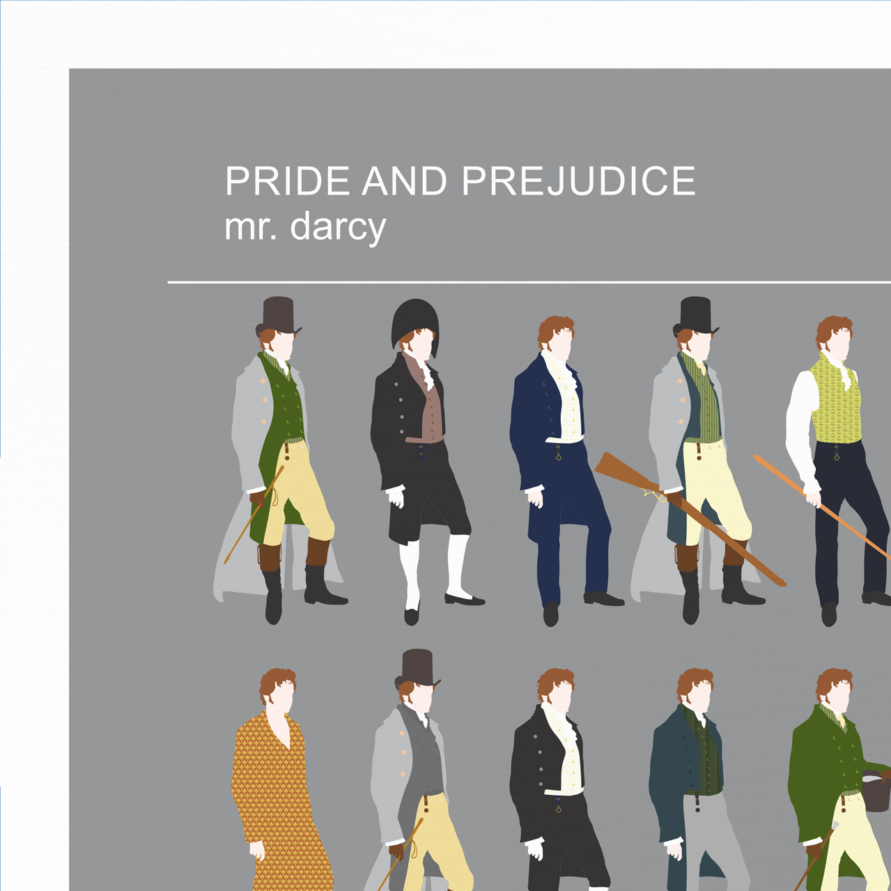 Pride and Prejudice Set of 2 minimalist posters