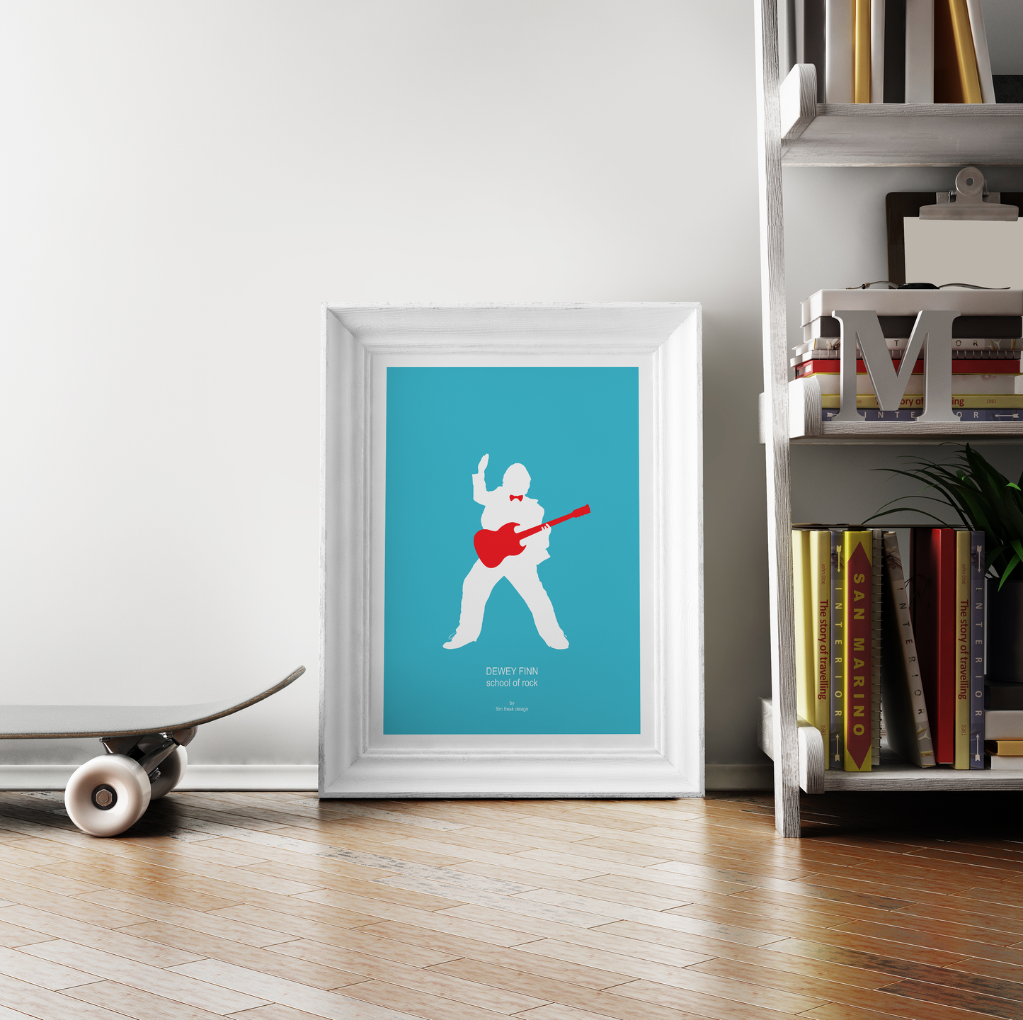 School of Rock minimalist movie print, Jack Black as Dewey Finn