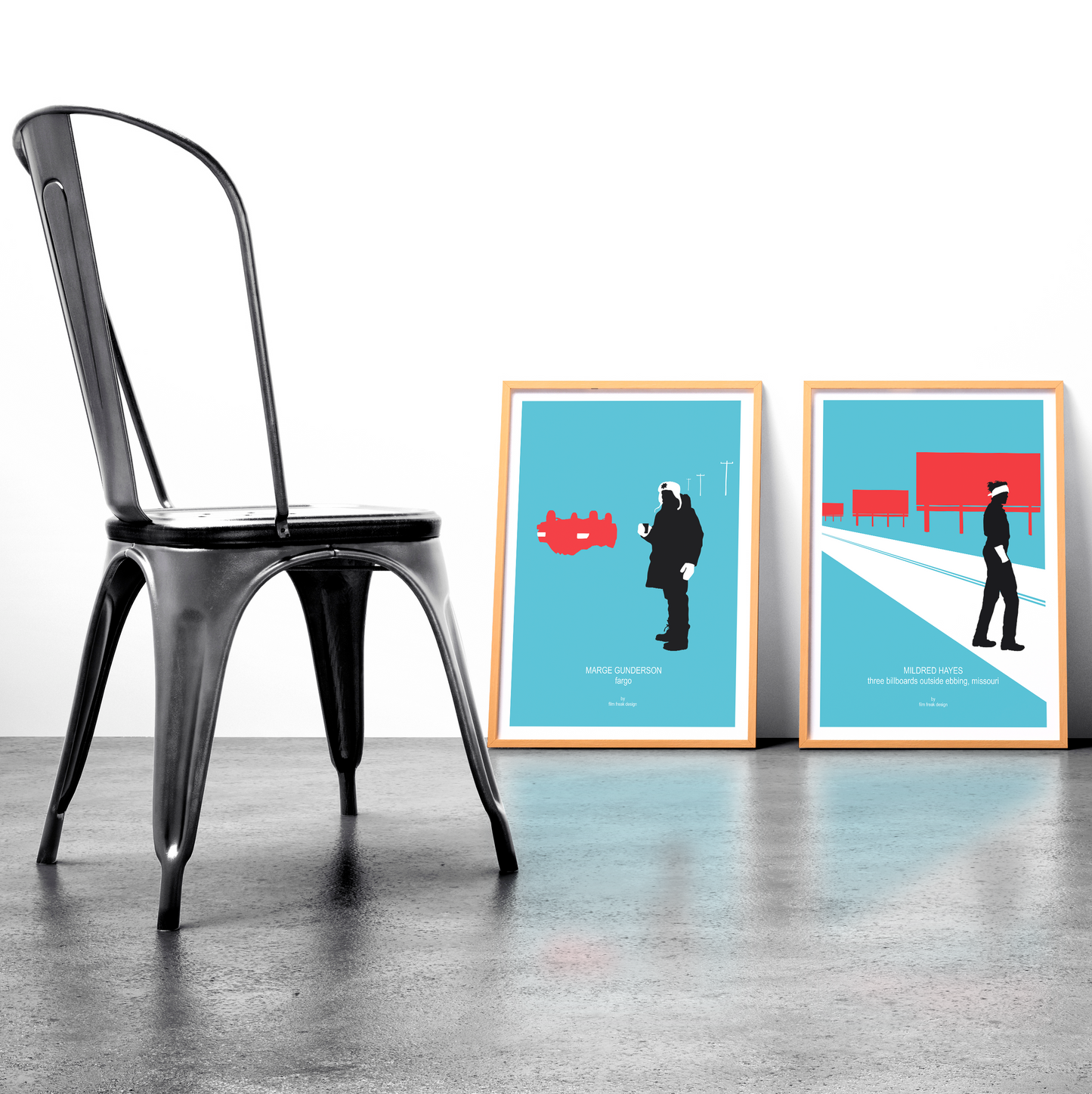 Frances McDormand set of 2 movie posters, Three Billboards Outside Ebbing, Missouri (2017) and Fargo (1996)
