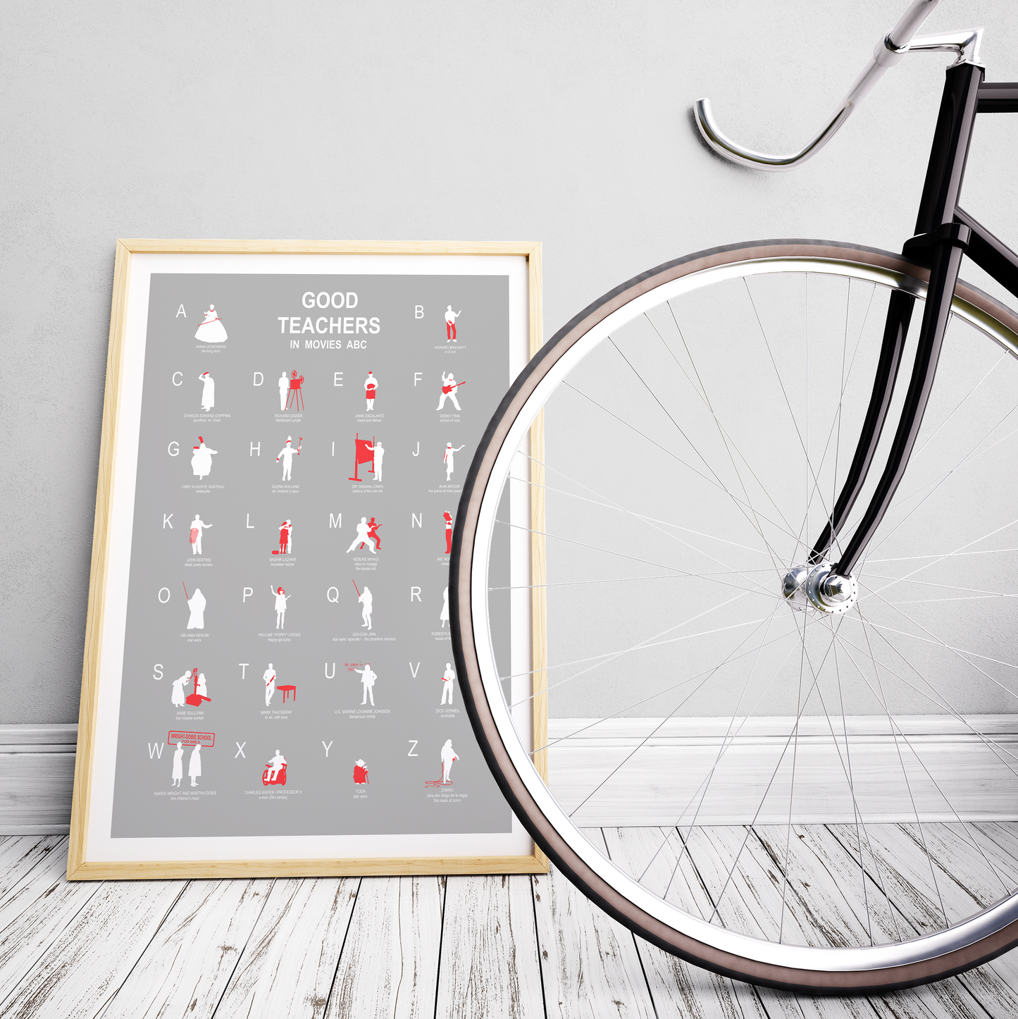 Teachers in movies Alphabet Minimalist Poster