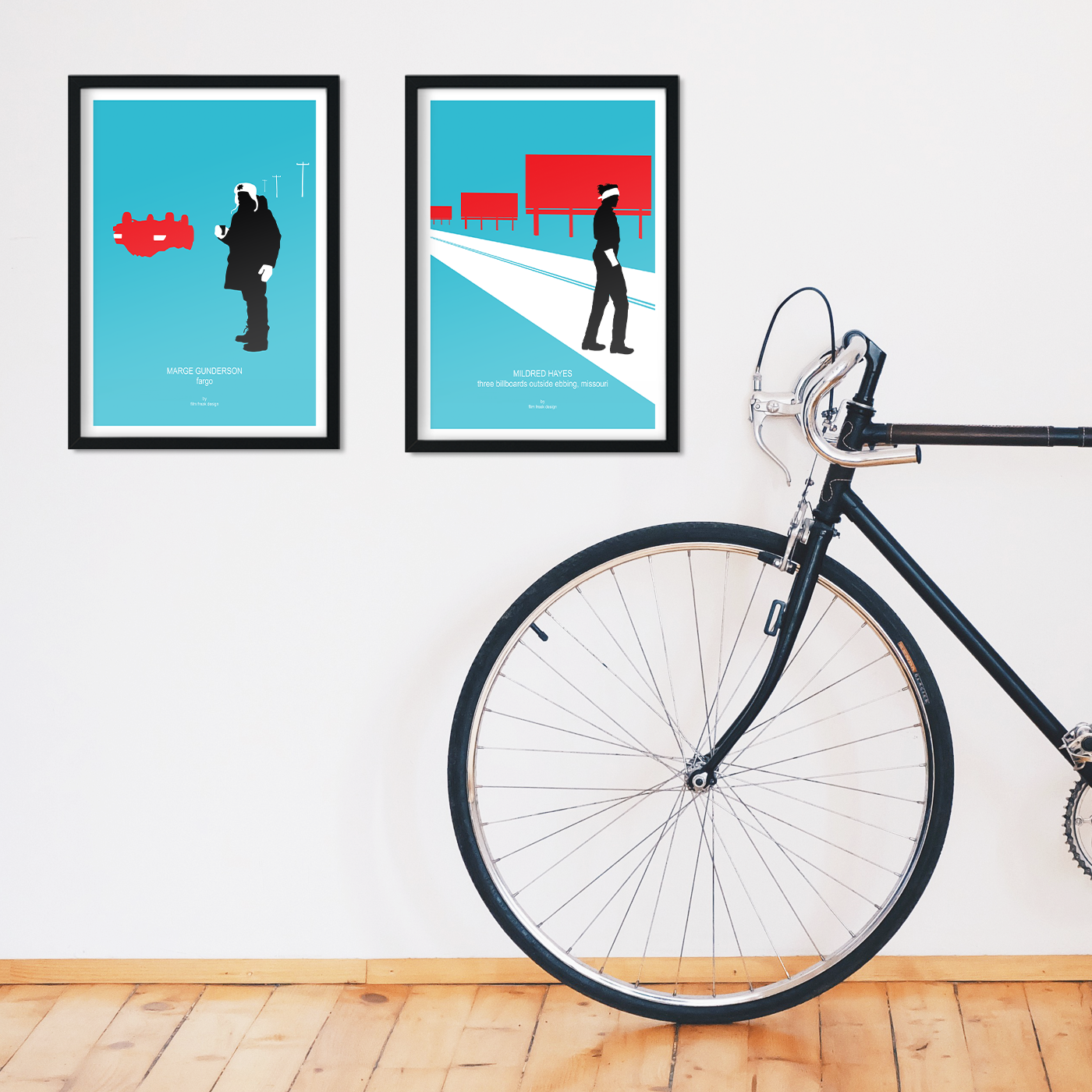 Frances McDormand set of 2 movie posters, Three Billboards Outside Ebbing, Missouri (2017) and Fargo (1996)