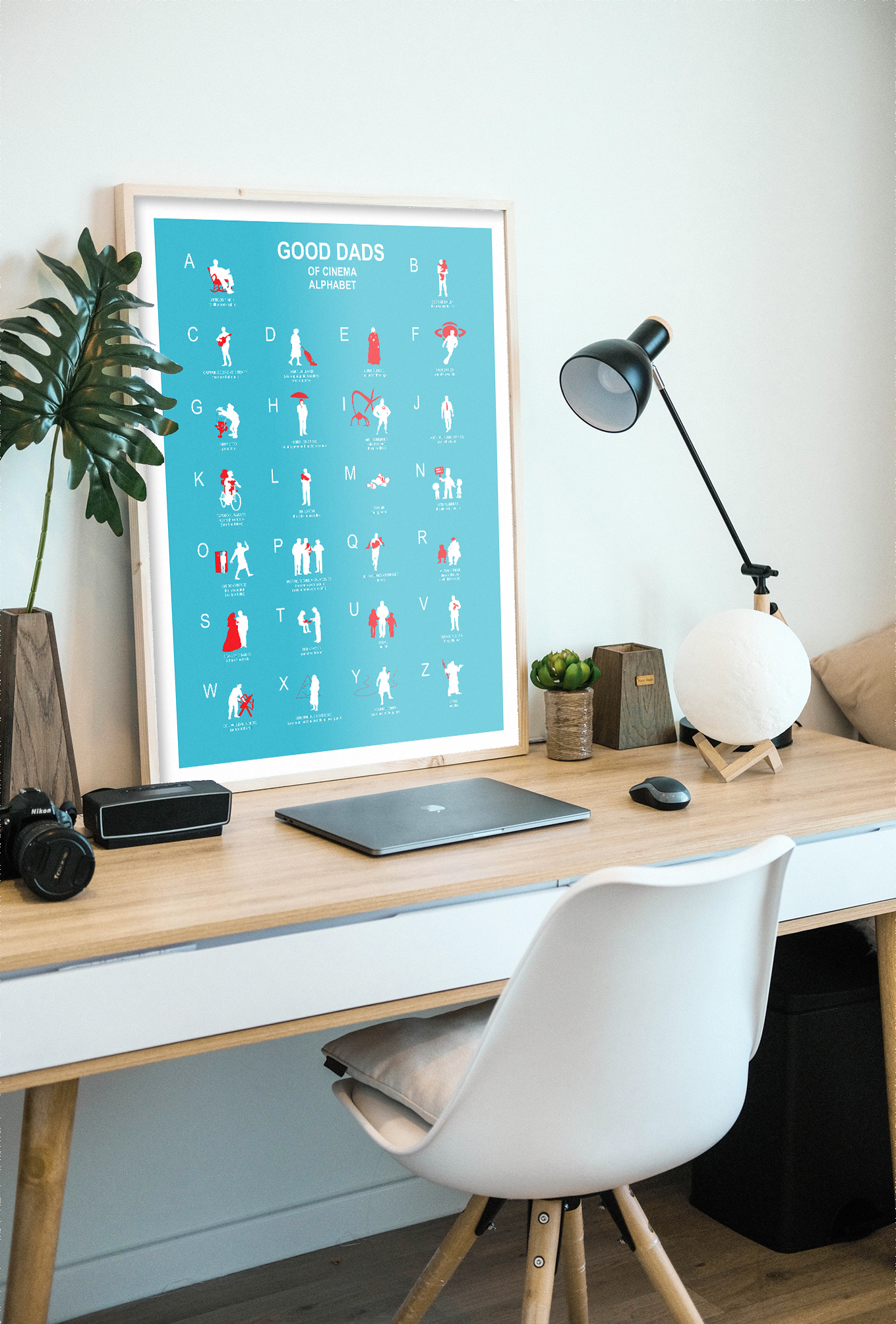 Dads in movies Abc Print Poster, Cinephile Dad Minimalist