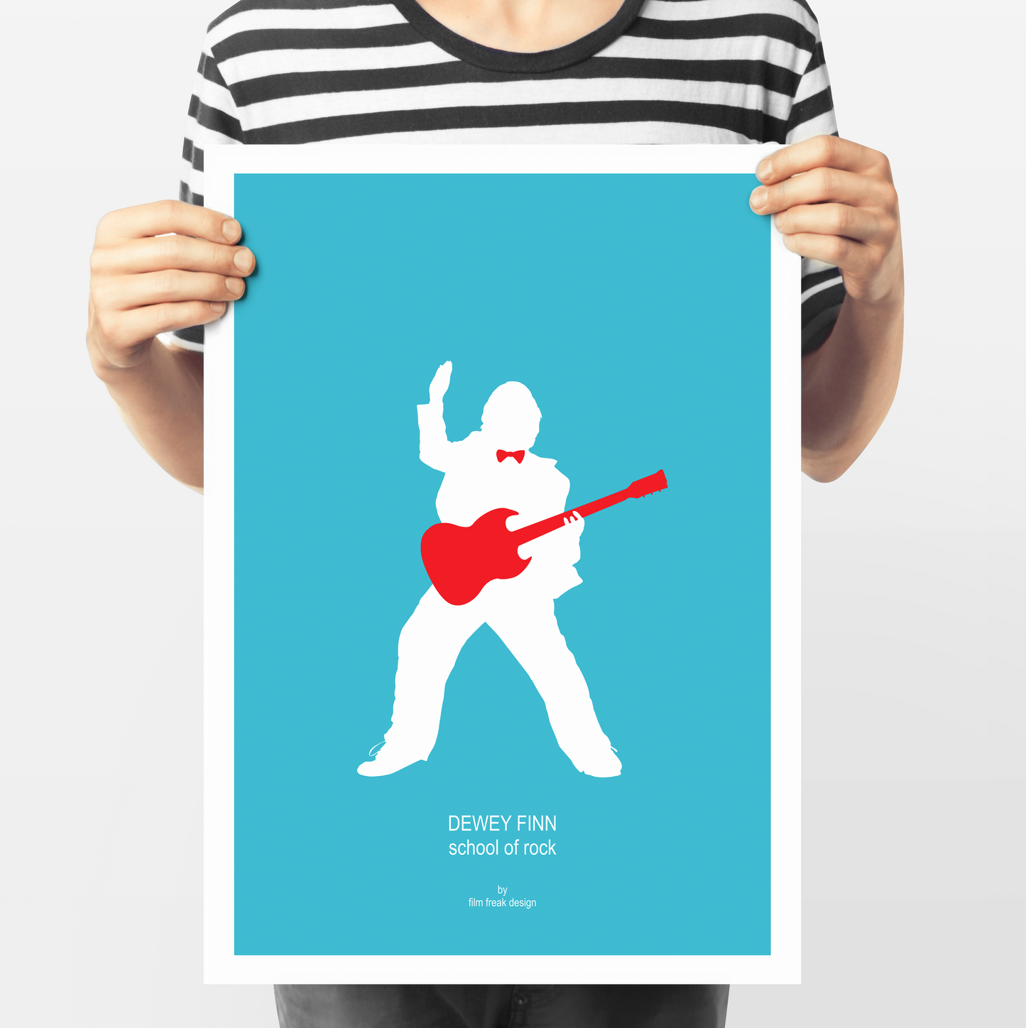 School of Rock minimalist movie print, Jack Black as Dewey Finn