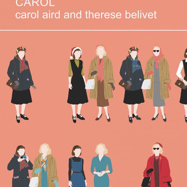 New item!  Carol Movie Poster, Carol and Therese, 50s fashion print LGBT