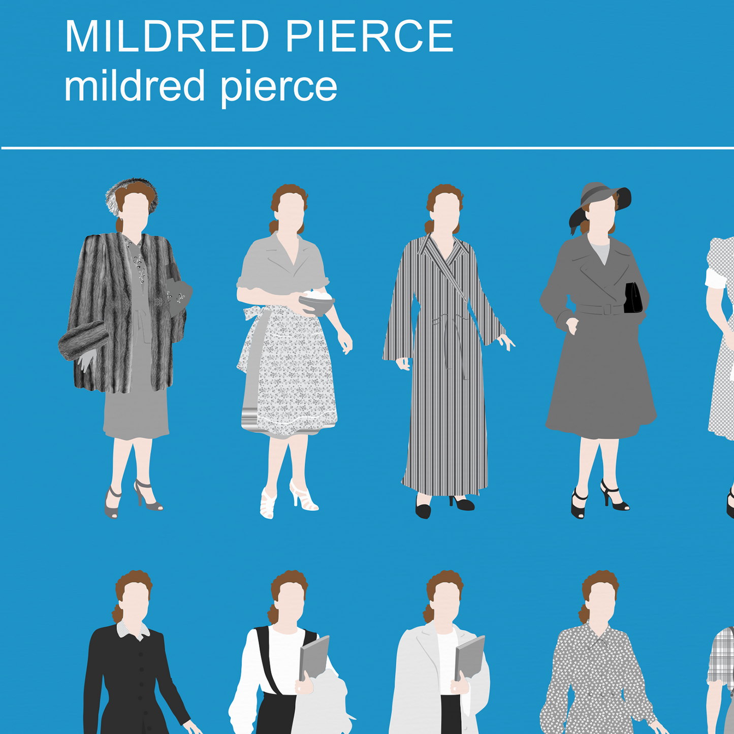 Mildred Pierce fashion poster, Joan Crawford fan art