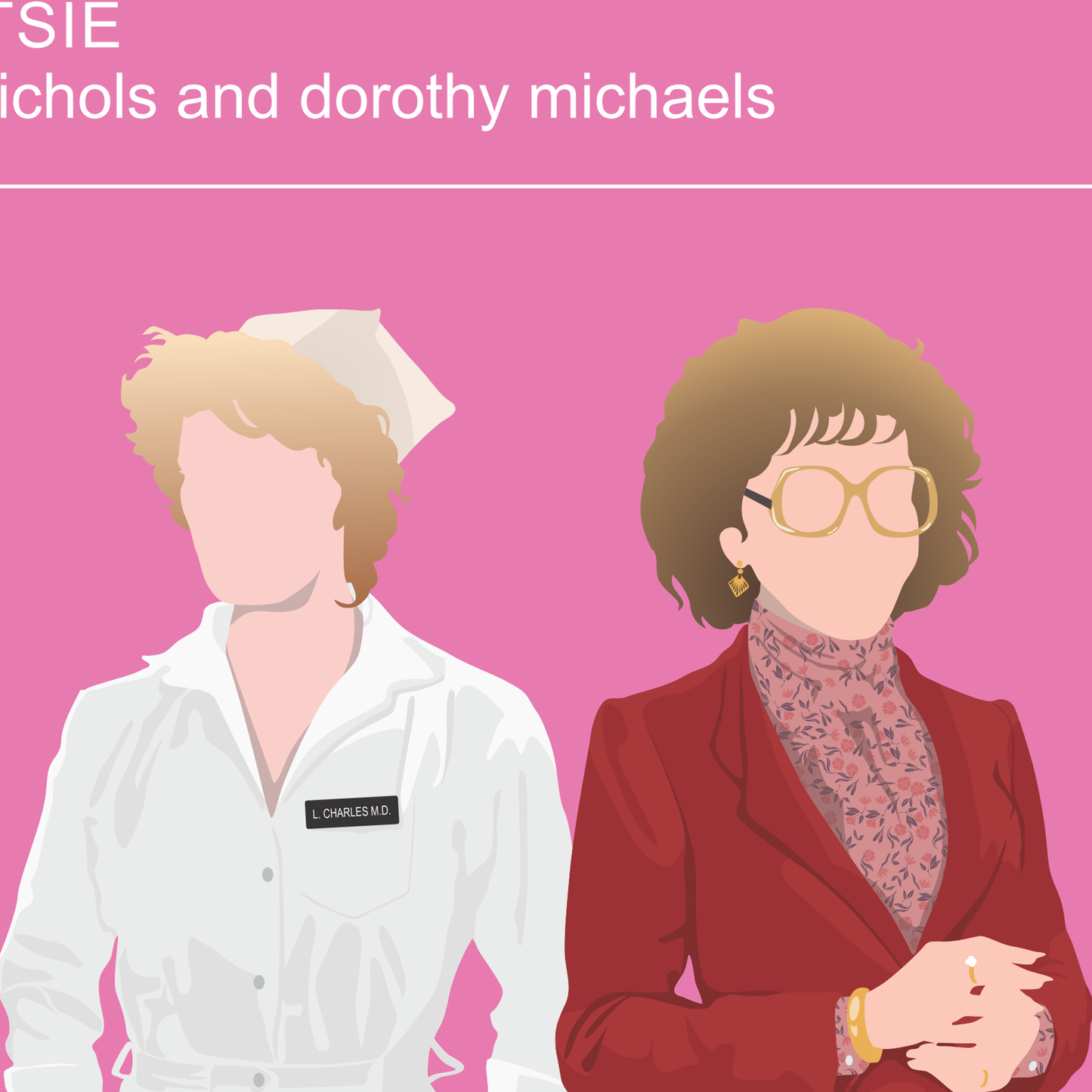 New poster! Tootsie 1982 poster, Dustin Hoffman as Dorothy Michaels, Jessica Lange as Julie Nichols