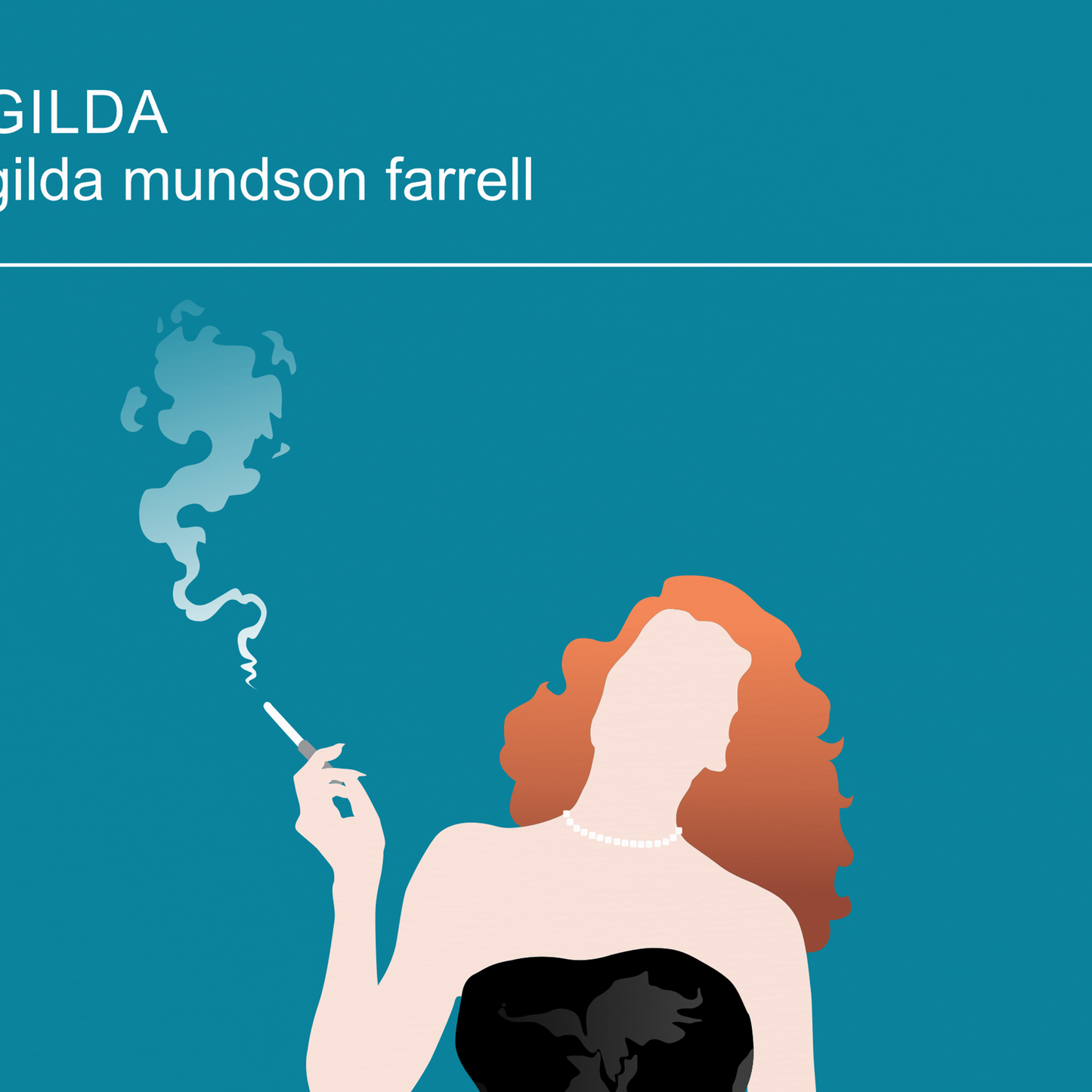 Gilda noir movie Classic Hollywood poster, Femme Fatale smoking Rita Hayworth