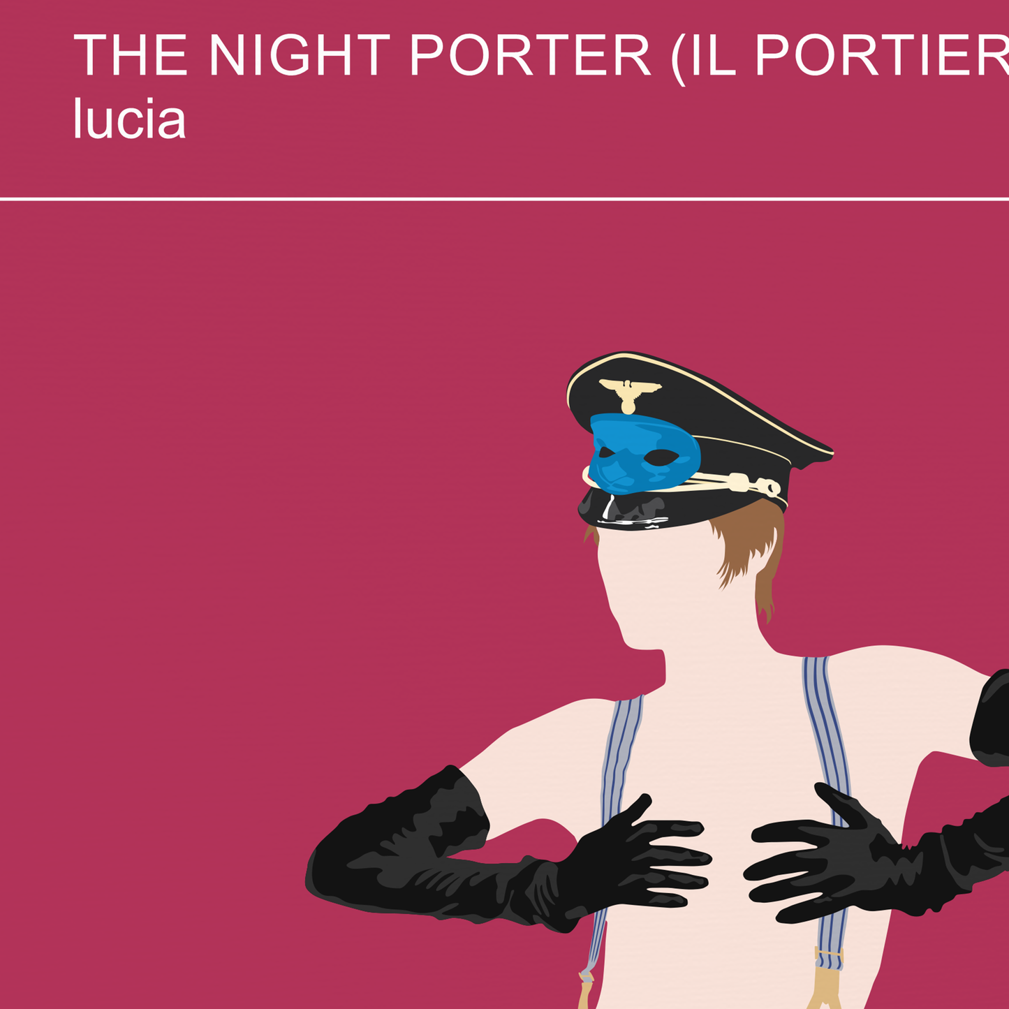 The Night Porter movie poster, Charlotte Rampling as Lucia
